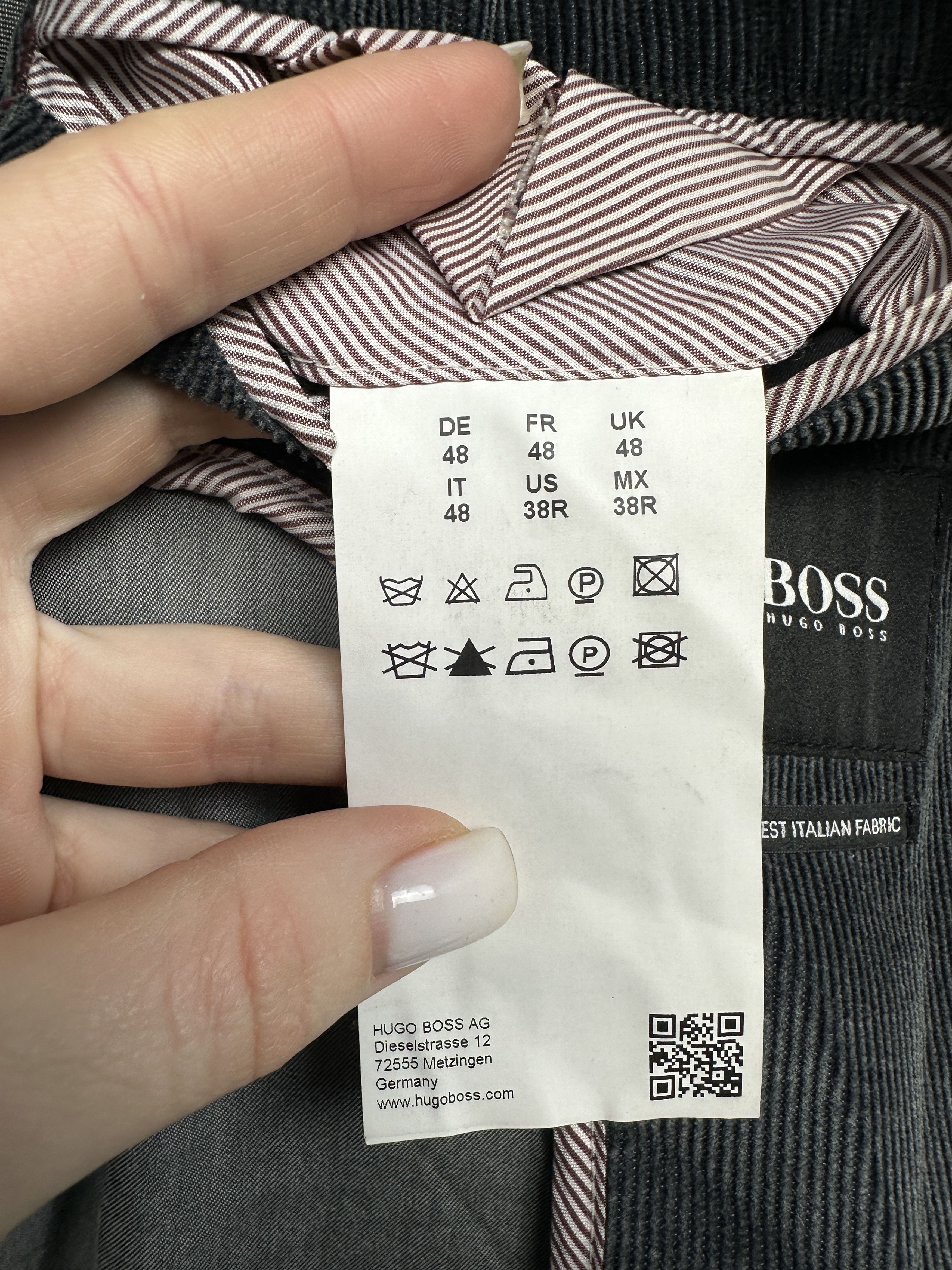 Hugo Boss Hugo Boss Mens Corduroy Blazer Jacket Size US M / EU 48-50 / 2 - 4 Thumbnail