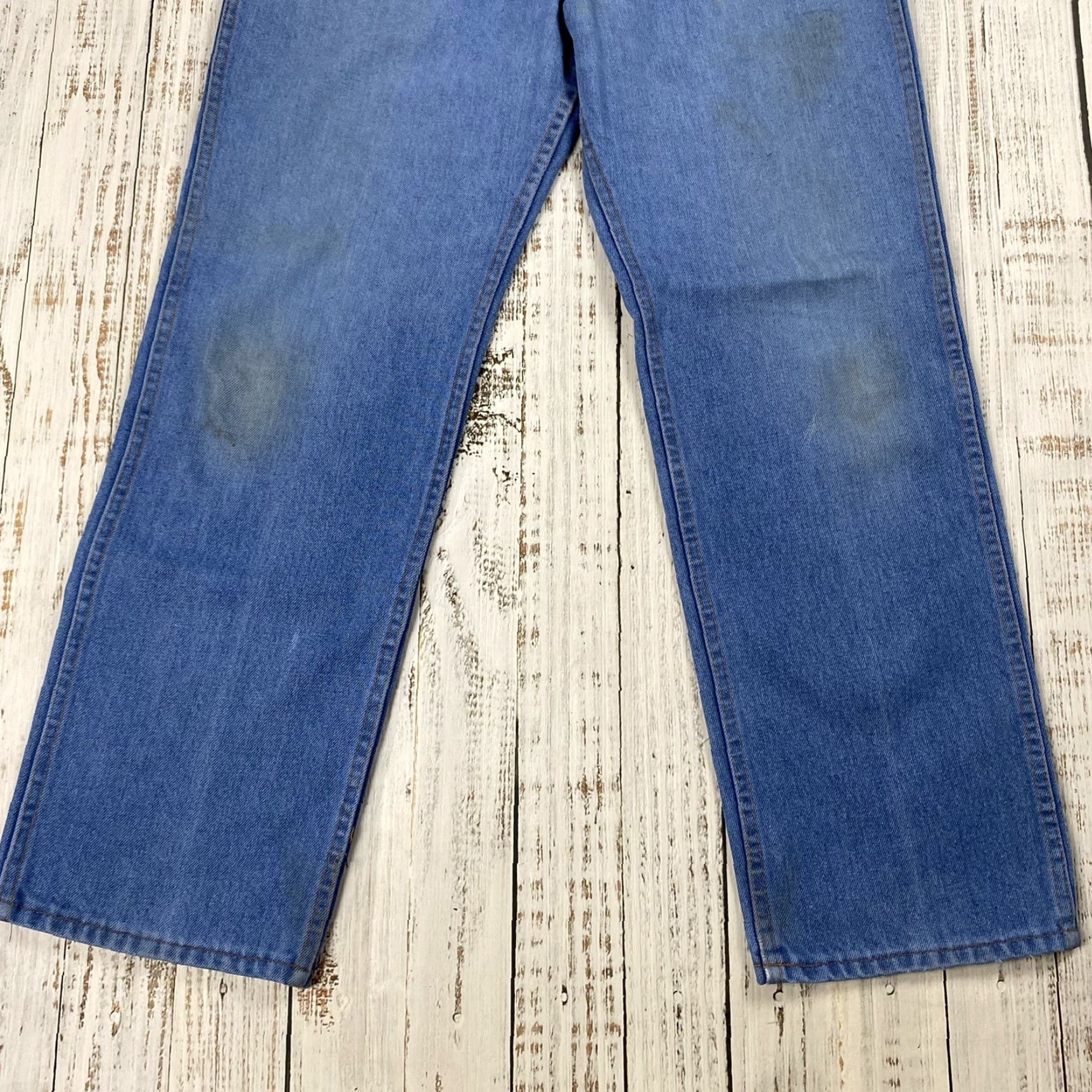Sears VINTAGE SEARS ROEBUCK BLUE DENIM LIGHT WASH BOOTCUT JEANS 36x30 USA 80s Mens Size US 36 / EU 52 - 3 Thumbnail