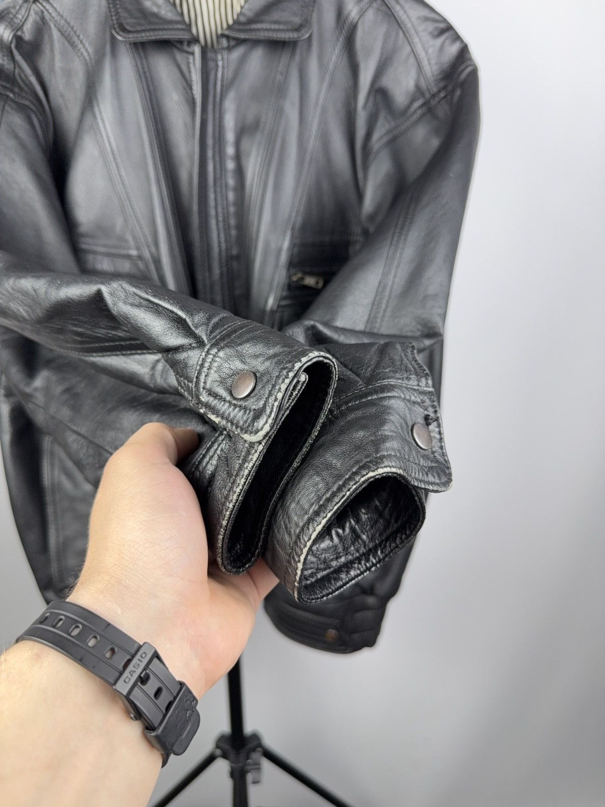 Vintage Vintage 90s Avant Garde Leather Biker MOTO Y2K Jacket Size US S / EU 44-46 / 1 - 8 Thumbnail