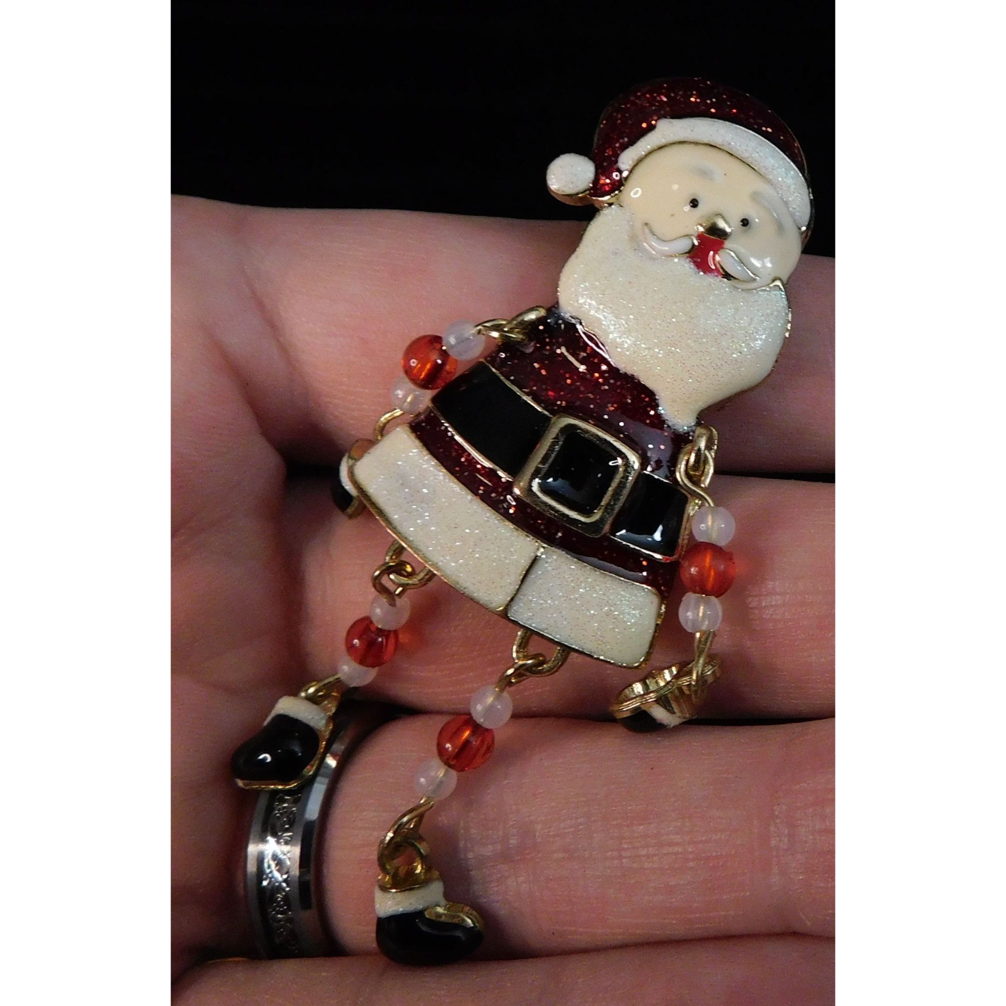 Other Vintage Dangling Beaded Limb Santa Brooch Size ONE SIZE - 5 Thumbnail