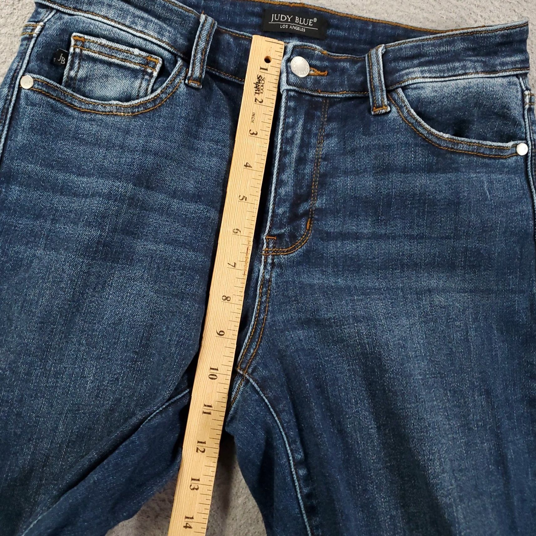 Denime Judy Blue Jeans Slim Dark Wash Distressed Stretch 30x31 Womens 28 Inseam Denim 5-Pocket City Preppy Skinny Size 30" / US 8 / IT 44 - 5 Thumbnail