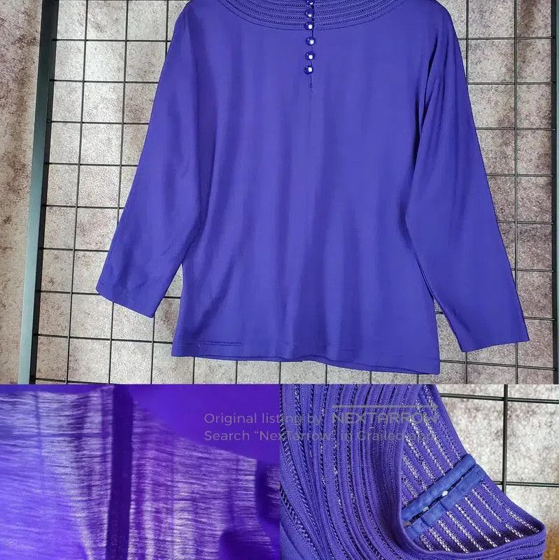 Dior Dior Blue Embroidered Wool Long Sleeve Top . Size M / US 6-8 / IT 42-44 - 7 Thumbnail