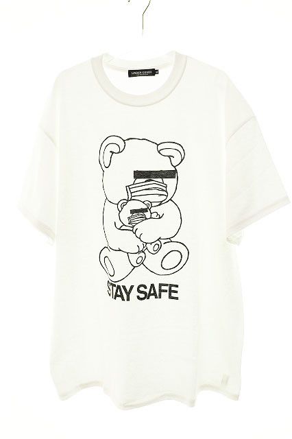 Undercover T-Shirts STAY SAFE MASK BEAR short sleeve cotton White