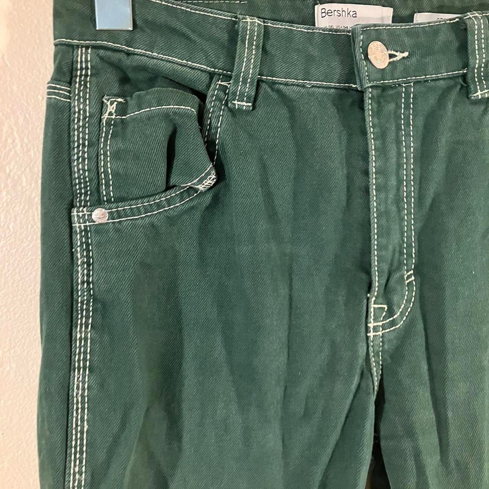 Bershka Bershka Forest Green Carpenter Workwear Pants Size 27" / US 4 / IT 40 - 2 Thumbnail