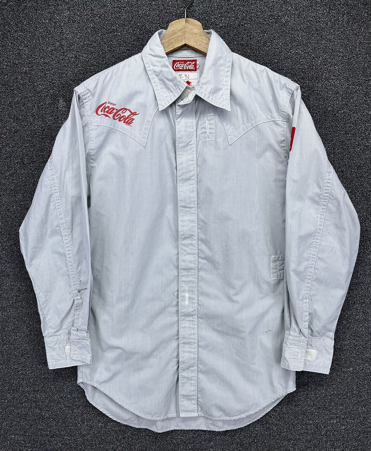 Coca Cola × Flannel Coca Cola Hickory Striped Workwear Shirts Button Up Flannel Size US S / EU 44-46 / 1 - 4 Thumbnail