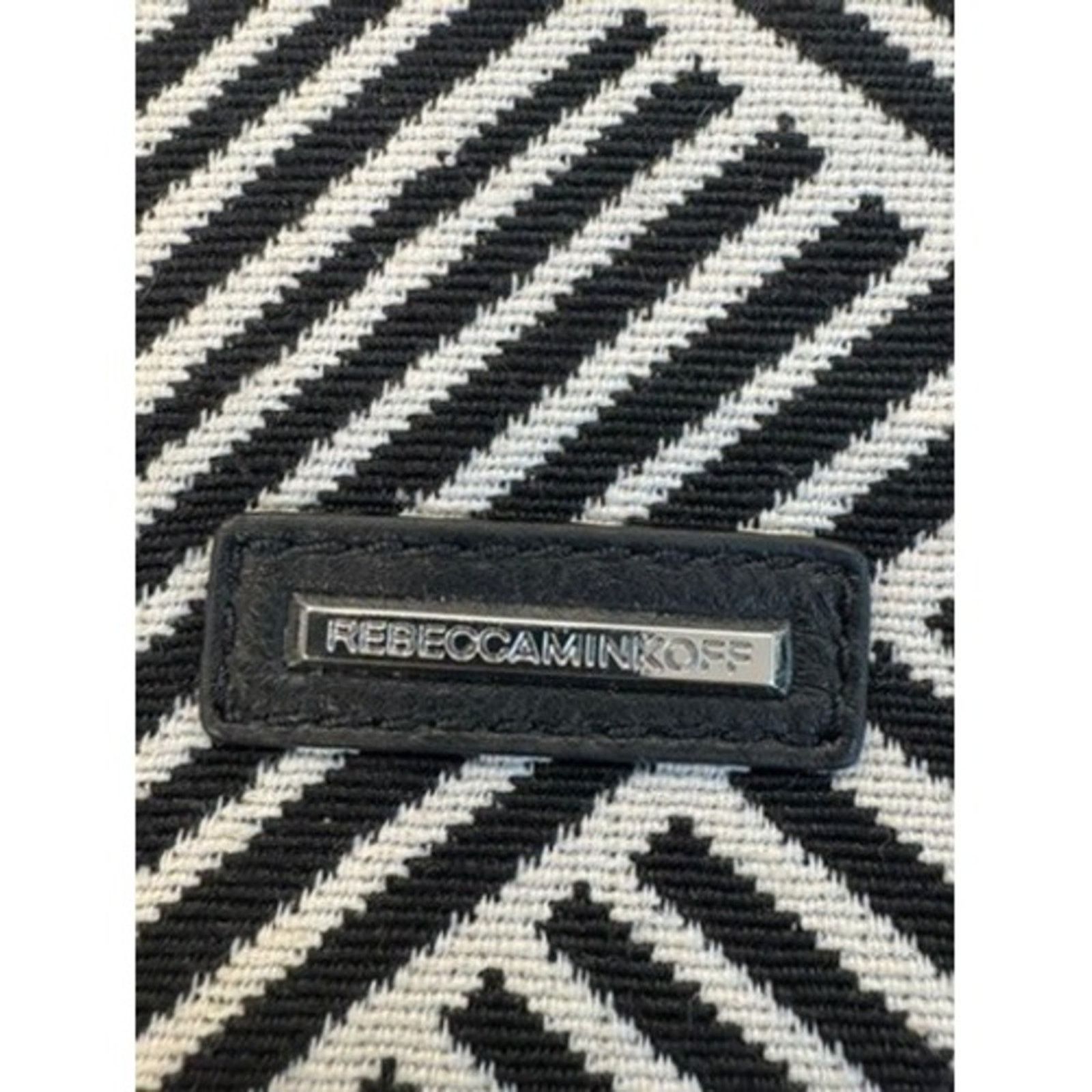 Rebecca Minkoff Rebecca Minkoff Geometric Beaded Tote Bag Black White Red Size ONE SIZE - 3 Thumbnail