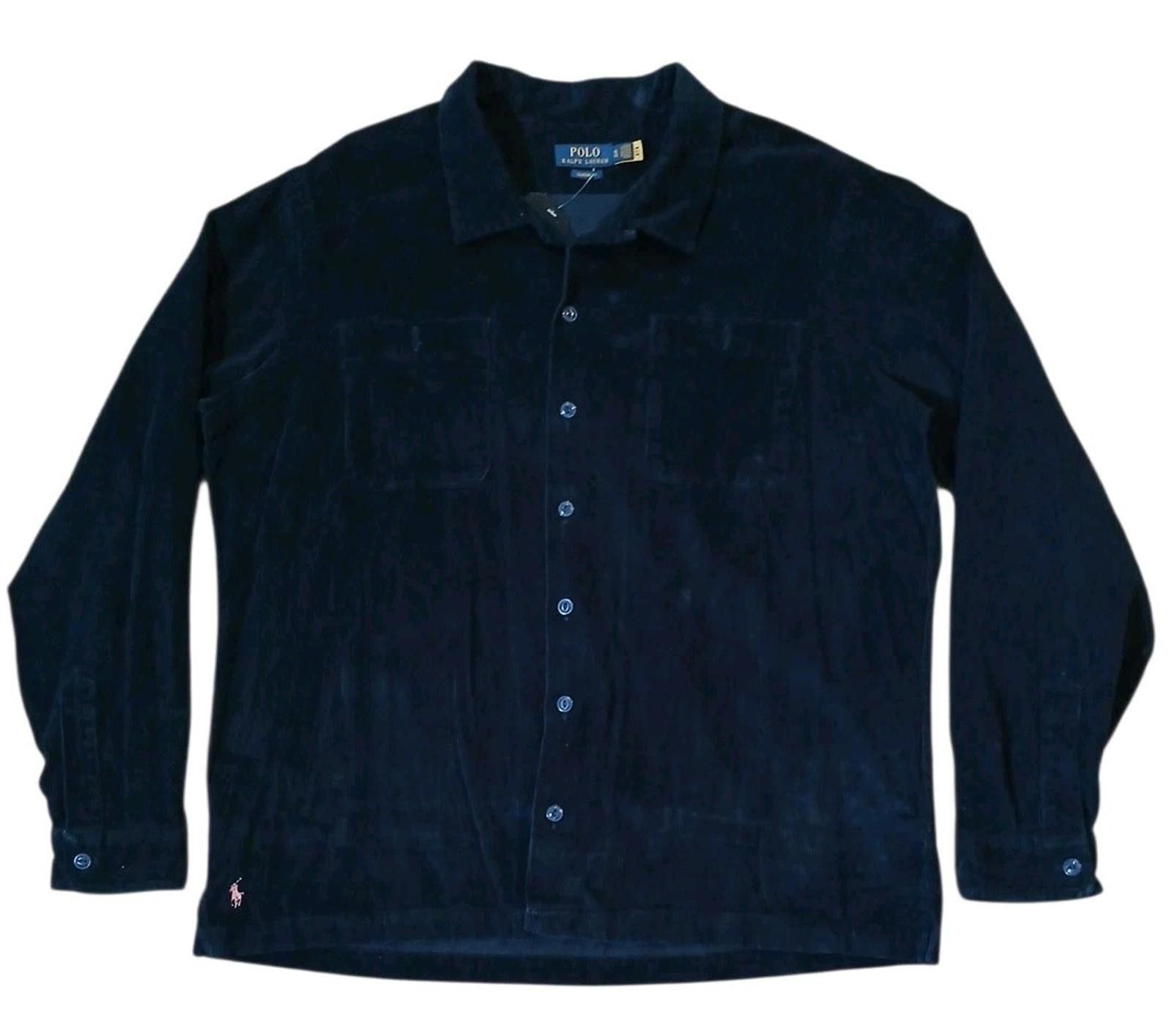 Polo Ralph Lauren Polo Ralph Lauren Navy Blue XL Corduroy Button-up Shirt Y2K Size US XL / EU 56 / 4 - 1 Thumbnail