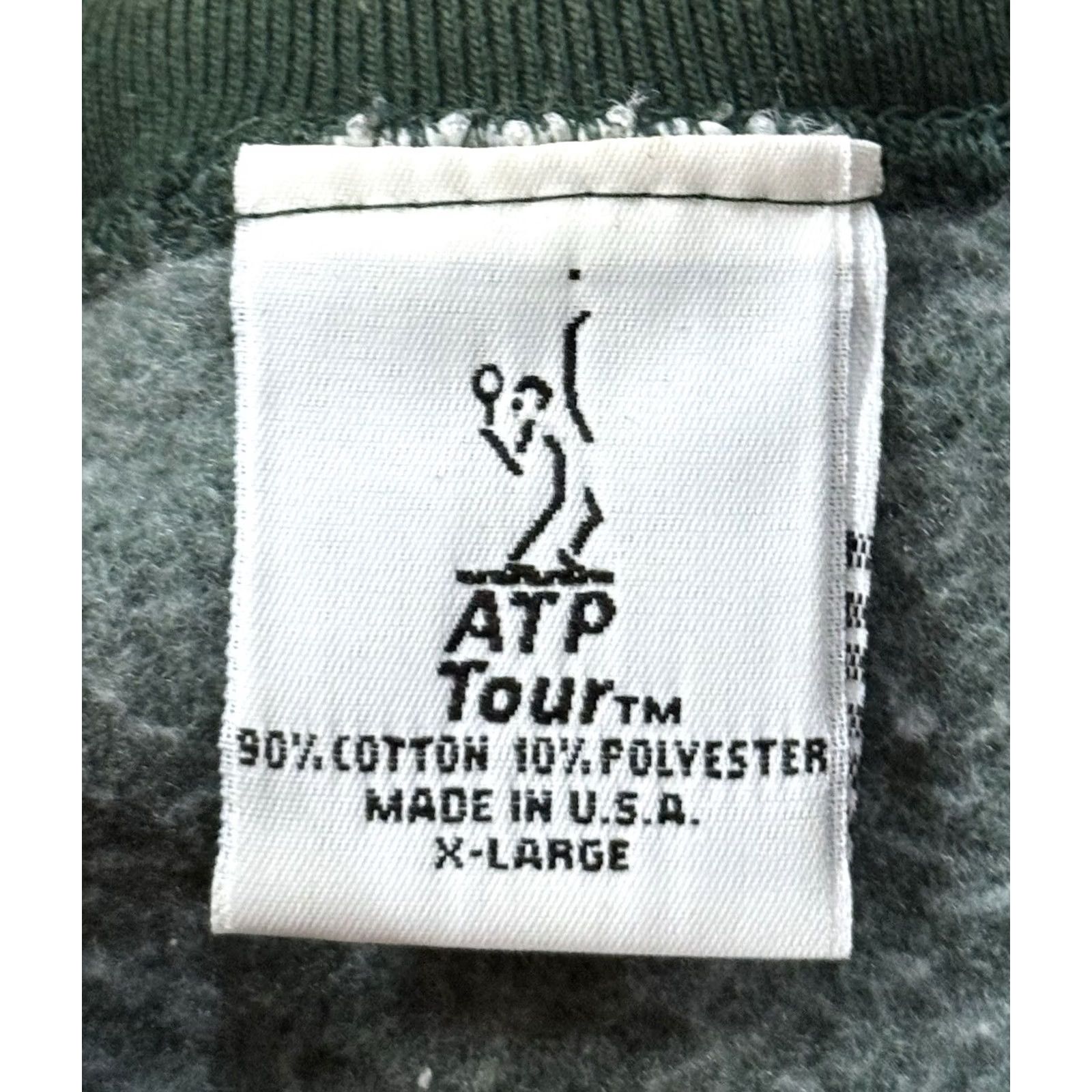 Vintage VINTAGE ATP Tour Sweatshirt Crew Neck XL Green Embroidered Graphic Print Tennis Agassi Sampras Men Size US XL / EU 56 / 4 - 6 Thumbnail