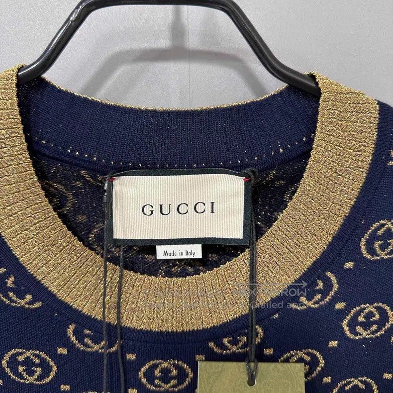 Gucci Gucci Gold thread double G full-printed knitwear short sle Size M / US 6-8 / IT 42-44 - 4 Thumbnail