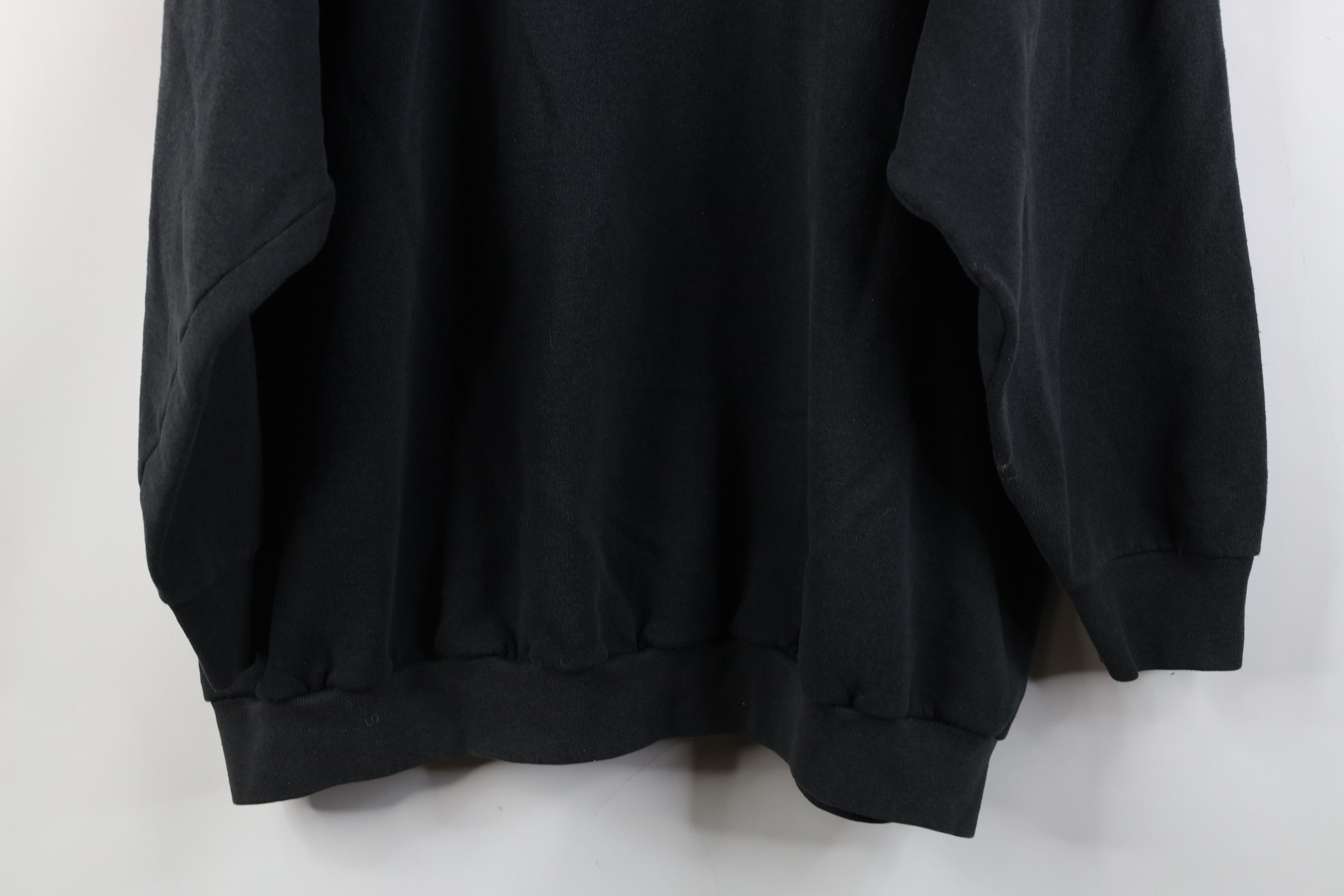Vintage Vintage 90s Streetwear Blank Crewneck Sweatshirt Black USA Size 3XL / US 20-22 - 13 Thumbnail