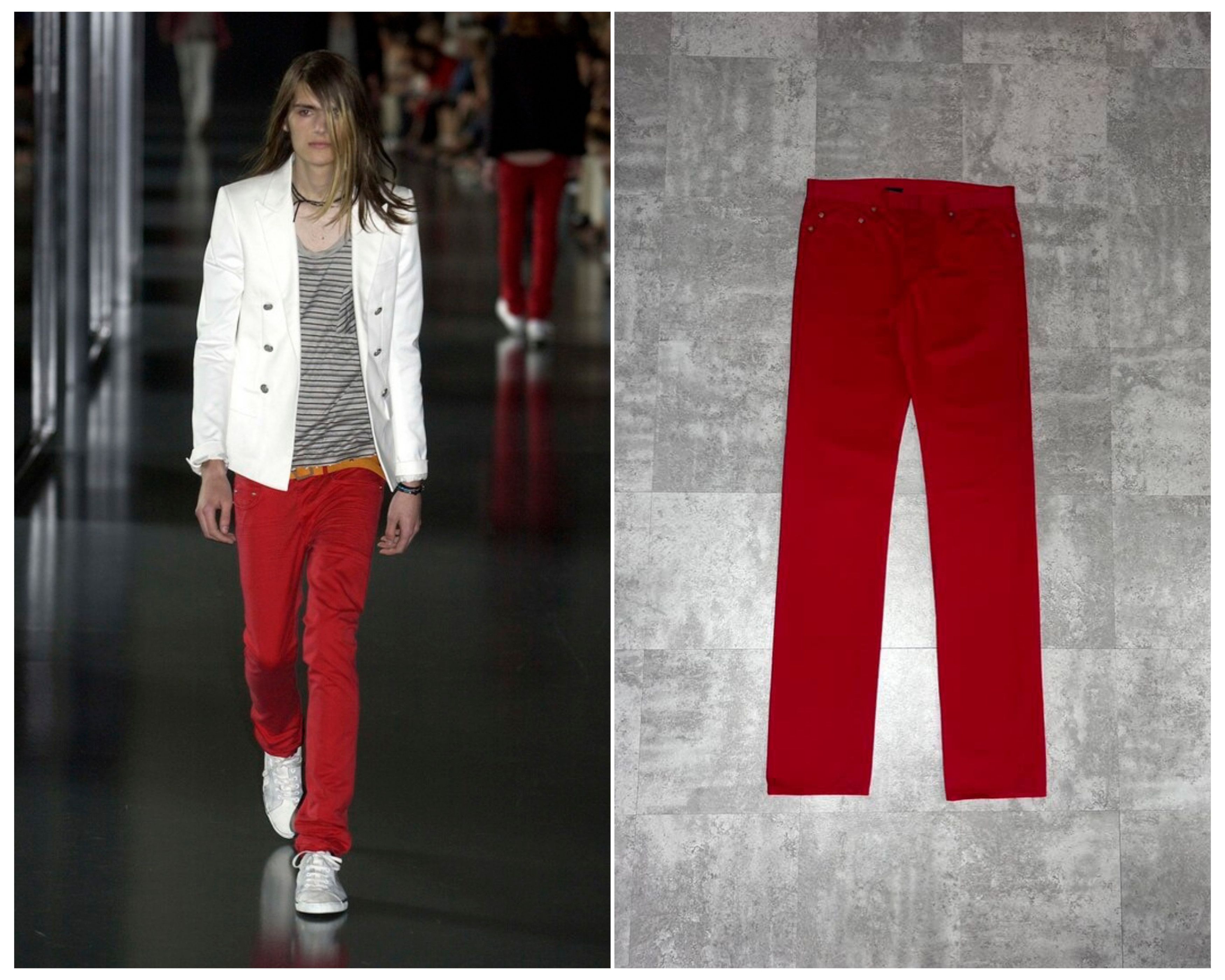 Dior × Hedi Slimane Dior Homme S/S05 Red Denim | Grailed