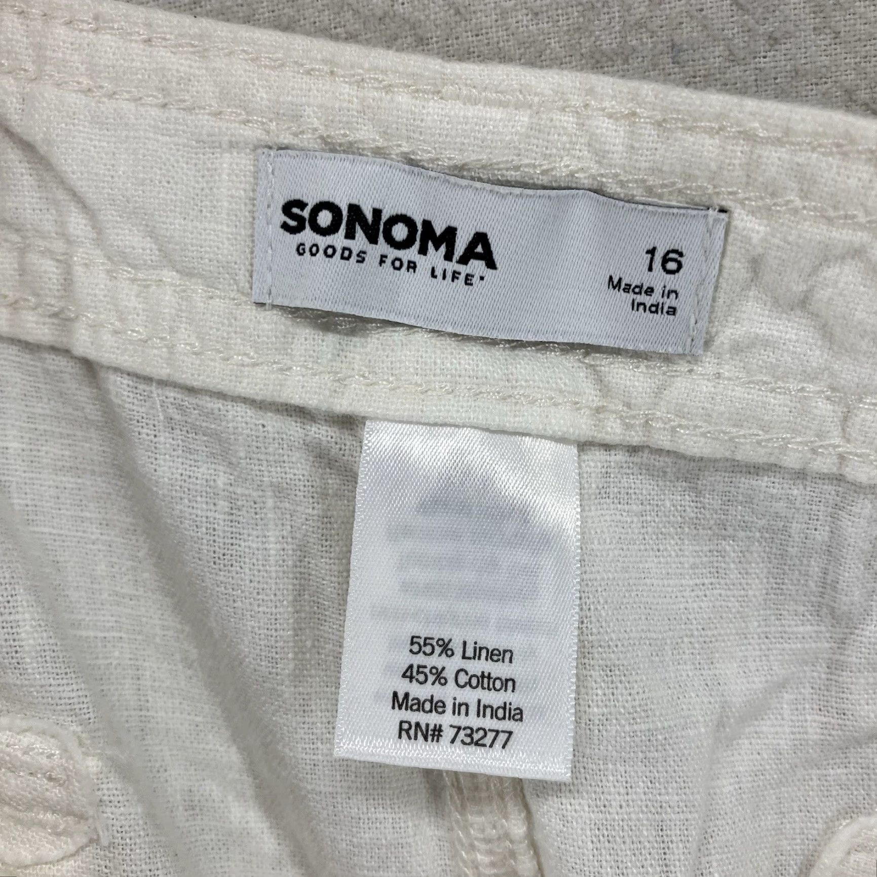 Vintage Women's Linen Cotton Blend Pants Cargo 16 NWT Mid Rise Straight Wide White Size 38" / US 16 / IT 52 - 4 Thumbnail