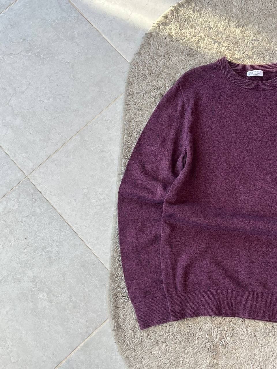 Brunello Cucinelli BRUNELLO CUCINELLI Relaxed Sweater MADE IN ITALY Burgundy Size US L / EU 52-54 / 3 - 3 Thumbnail