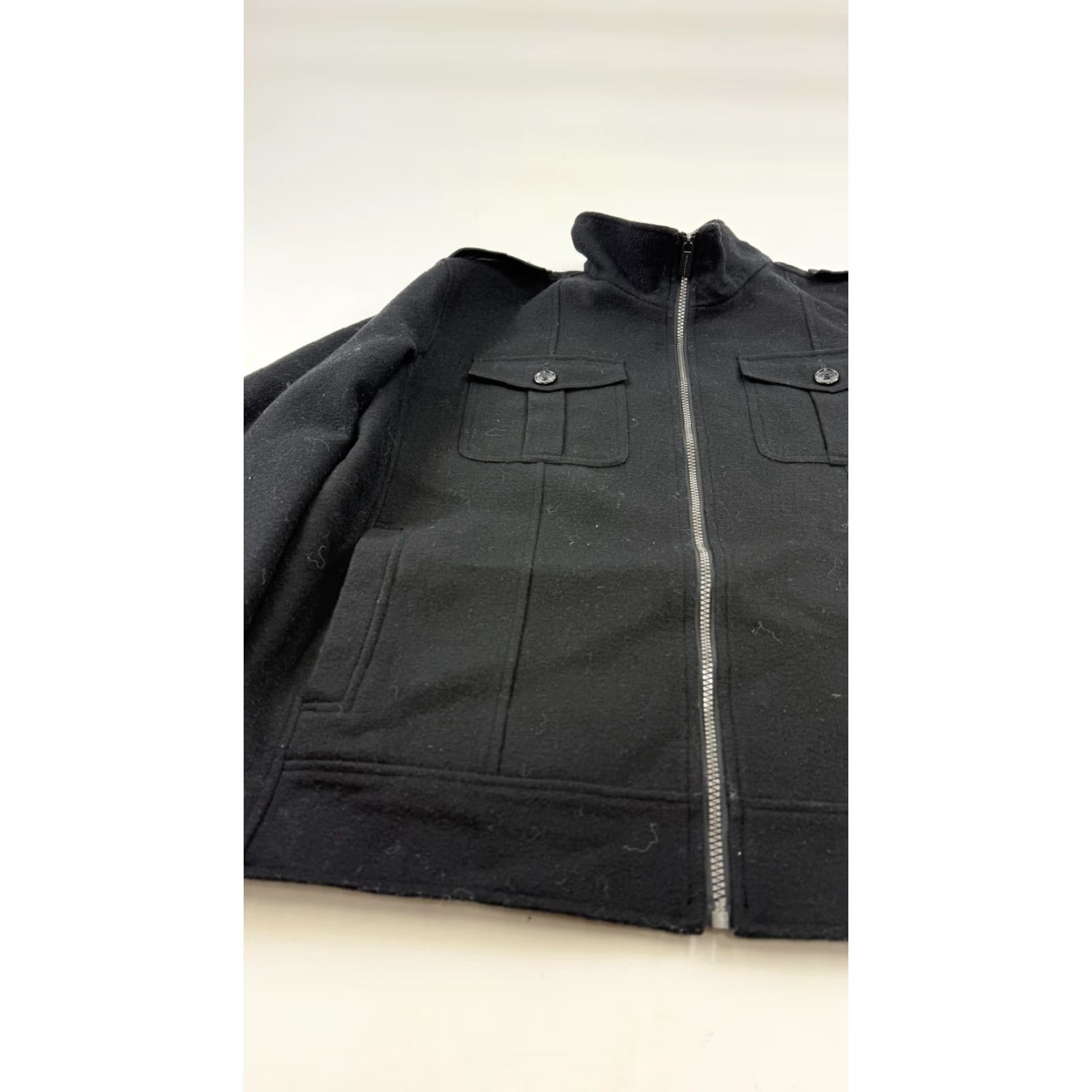 Michael Kors Michael Kors Jacket Mens XL Black Wool Blend Military Zip Front Pockets Size US XL / EU 56 / 4 - 3 Thumbnail