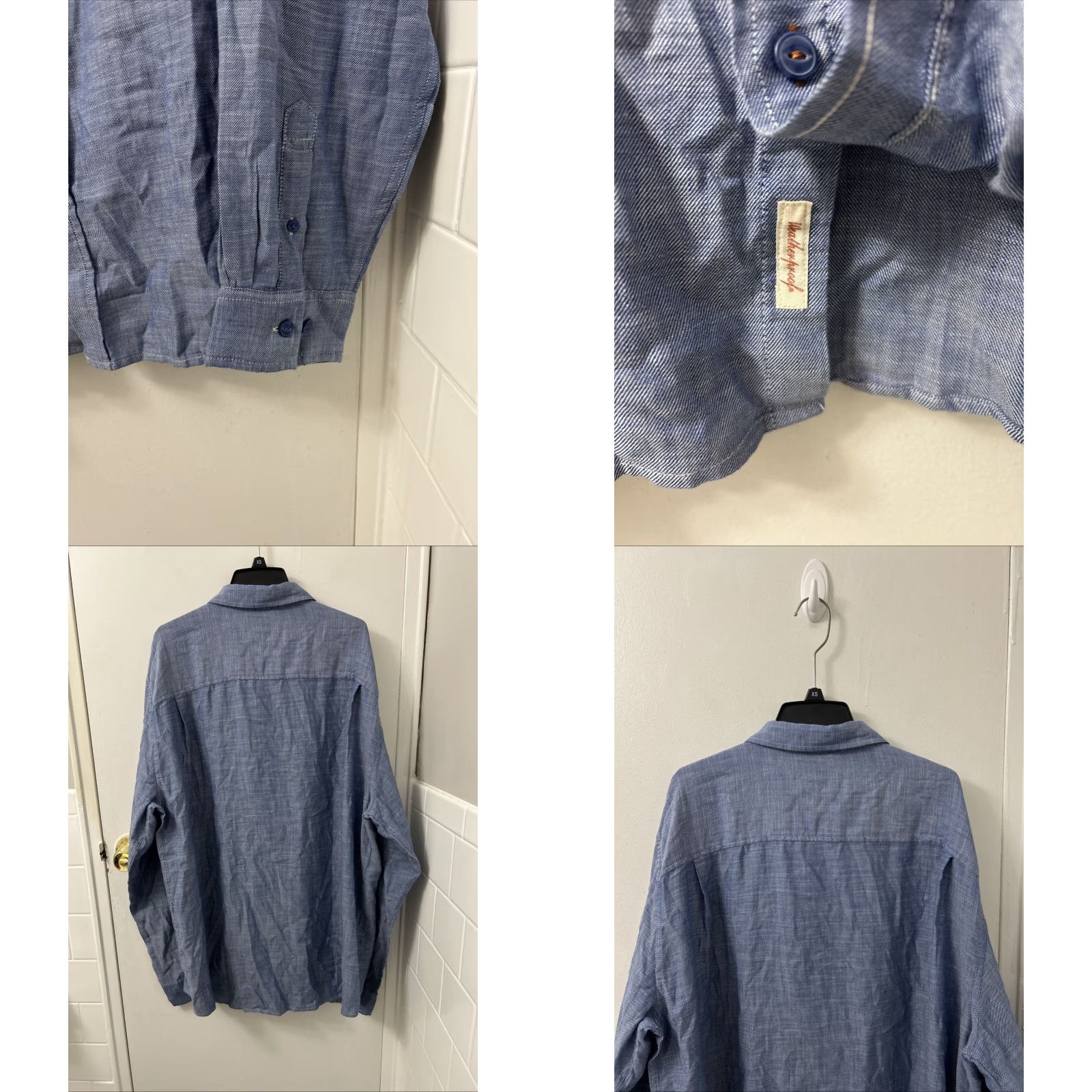 Weatherproof VINTAGE Weatherproof Shirt Mens 2XL Blue Country Twill Button-Down Long Sleeve Size US XXL / EU 58 / 5 - 8 Thumbnail