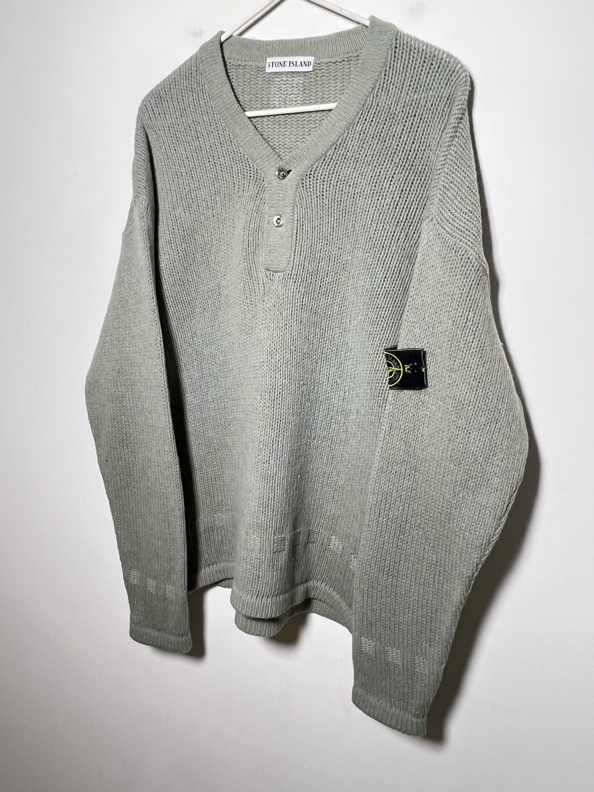 Stone Island stone island 80s knit v-neck vintage archive sweater Size US M / EU 48-50 / 2 - 2 Thumbnail