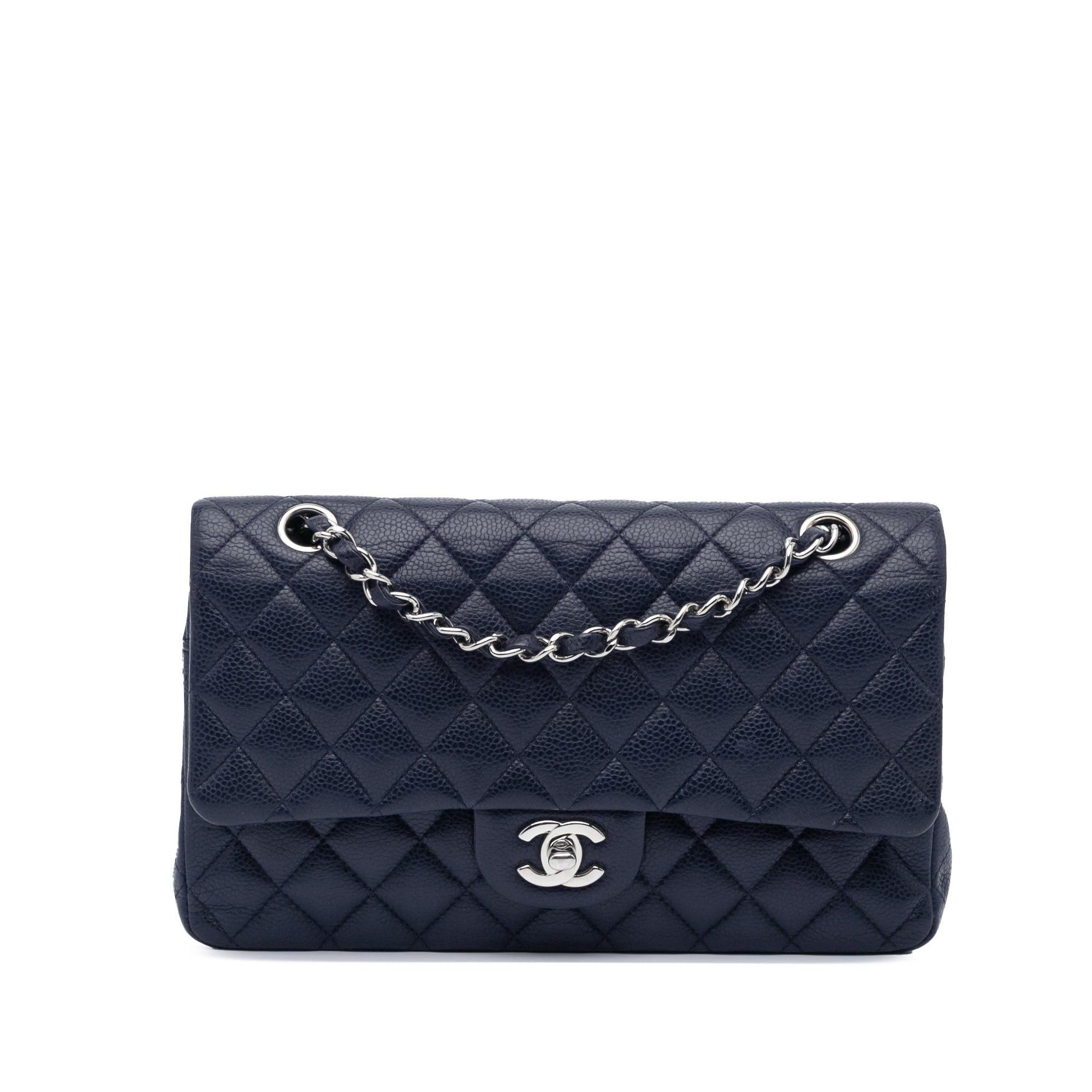 Chanel Chanel Medium Classic Caviar Double Flap Blue Size ONE SIZE - 1 Thumbnail
