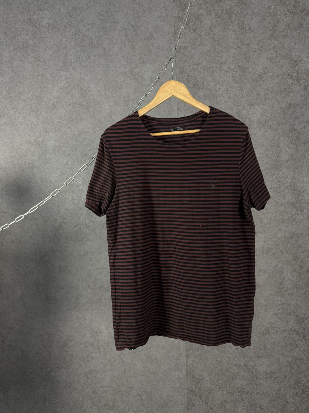 Allsaints Allsaints vintage designer logo striped tee Size US L / EU 52-54 / 3 - 1 Thumbnail