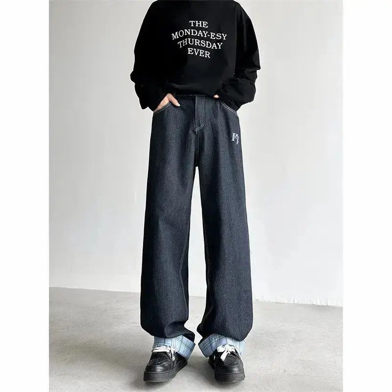Japanese Brand Retro loose straight leg wide leg jeans Size US 32 / EU 48 - 6 Thumbnail