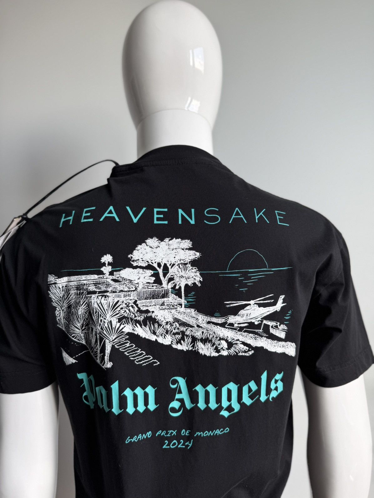 Palm Angels Palm Angels Heavensake Grand Prix de Monaco Tee Black Azure Size US S / EU 44-46 / 1 - 7 Thumbnail