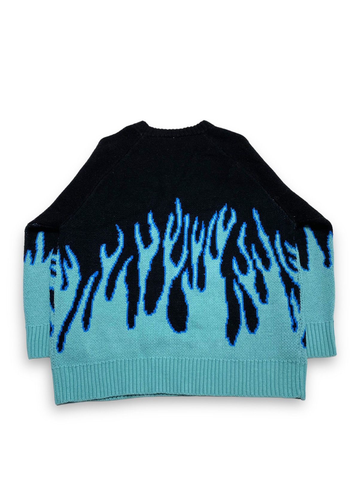 Other Vintage Blue Flame Sweater Heavy Thicc Size US XL / EU 56 / 4 - 4 Thumbnail