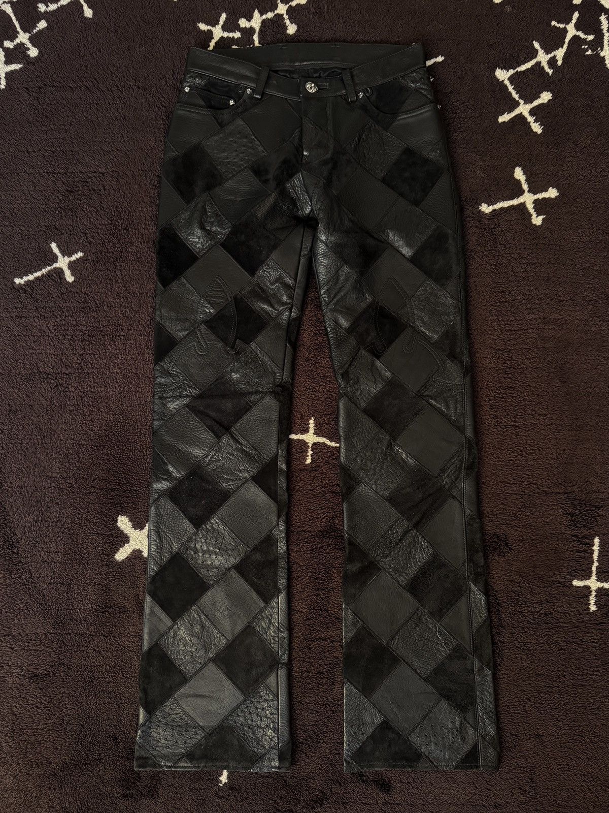 Chrome Hearts Chrome Hearts cross patch multi leather pants Size US 30 / EU 46 - 1 Thumbnail