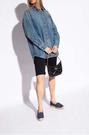 Gucci o1s1wg110125 Espadrille With GG Crystals in Navy Blue Size US 11.5 / IT 41.5 - 5 Thumbnail