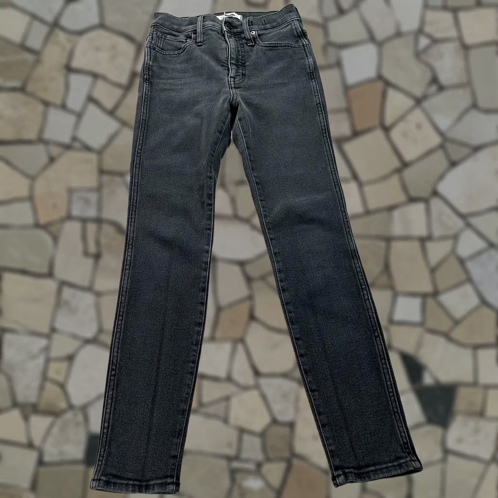 Madewell Madewell Jeans Womens 25 Petite Black 10" High Rise Skinny Stretch Denim Pants Shirt? Size 42" / US 20 - 1 Thumbnail