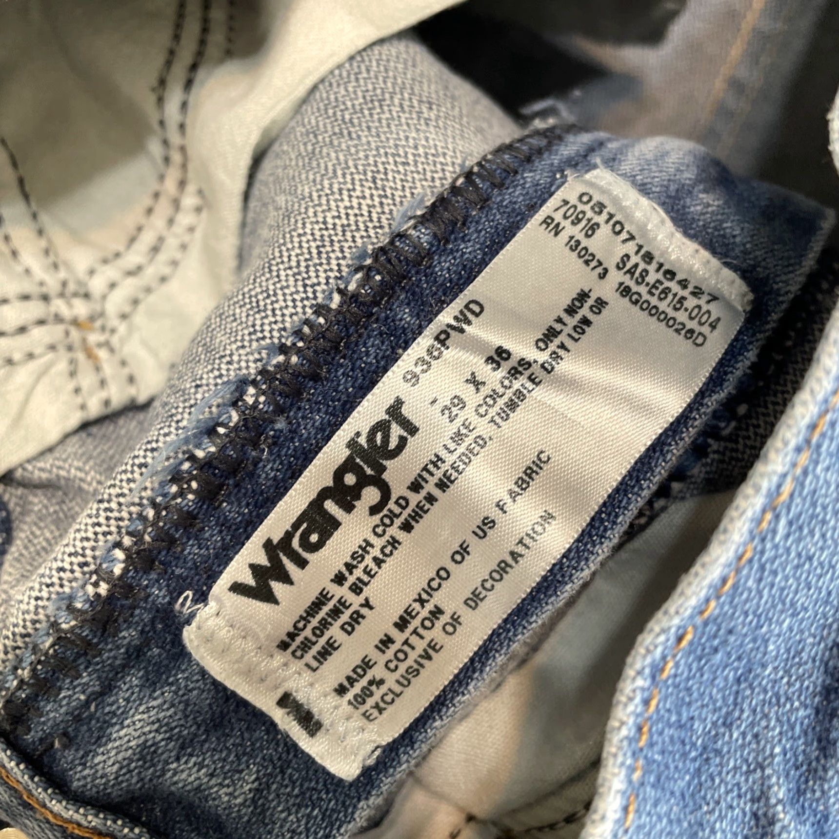 Wrangler WRANGLER 936 Cowboy Cut Slim Fit Jeans 29x36 Blue Mens Size US 29 - 2 Thumbnail