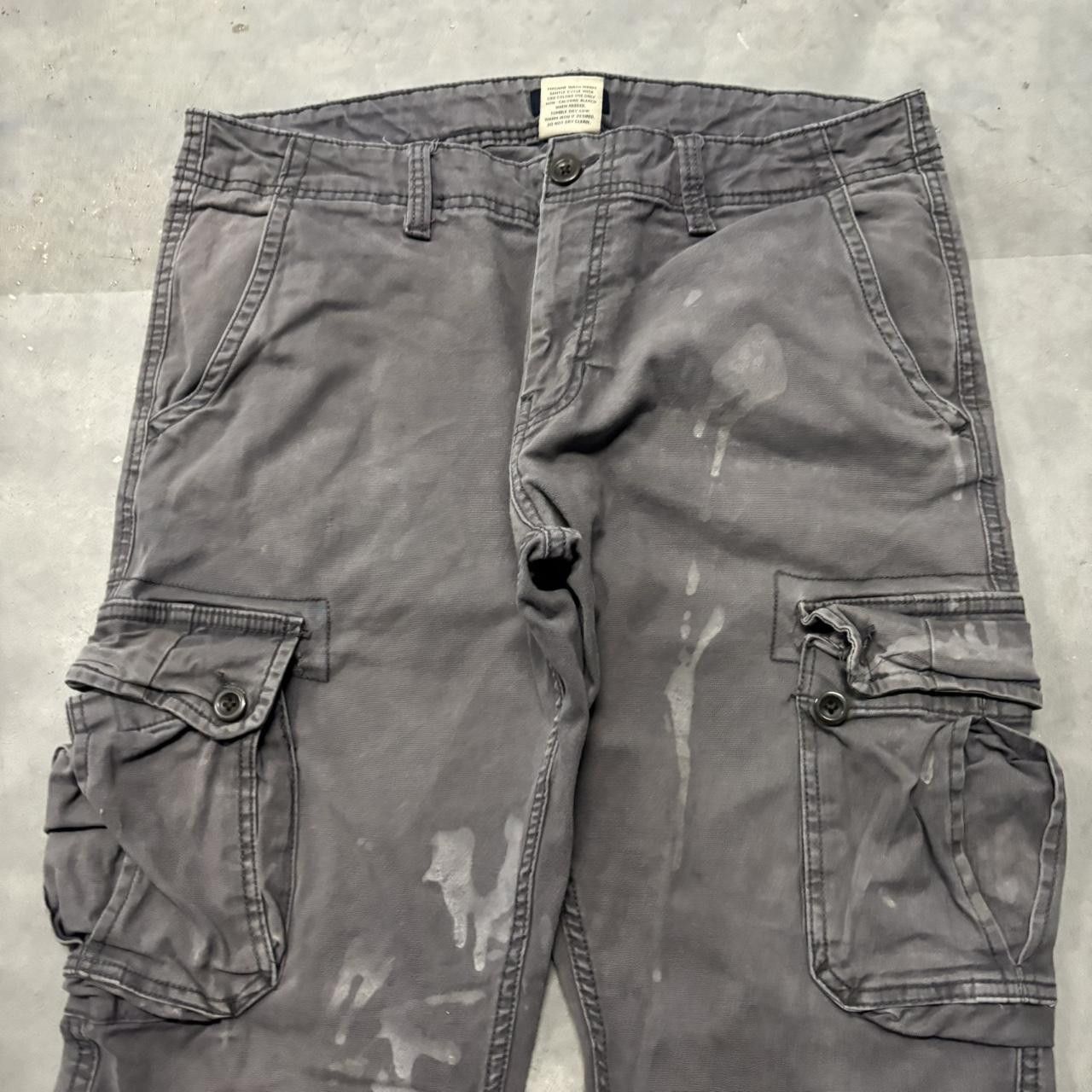 Japanese Brand × Vintage Crazy Vintage Y2K/2000s Grey Skater Streetwear Cargo Pants! Size US 34 / EU 50 - 5 Thumbnail