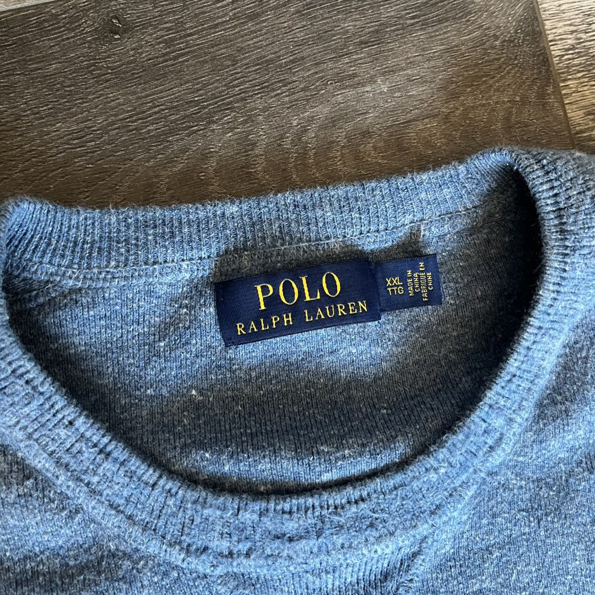 Polo Ralph Lauren Polo Ralph Lauren Heather Blue Basic Logo Crewneck Sweater Size US XXL / EU 58 / 5 - 4 Thumbnail