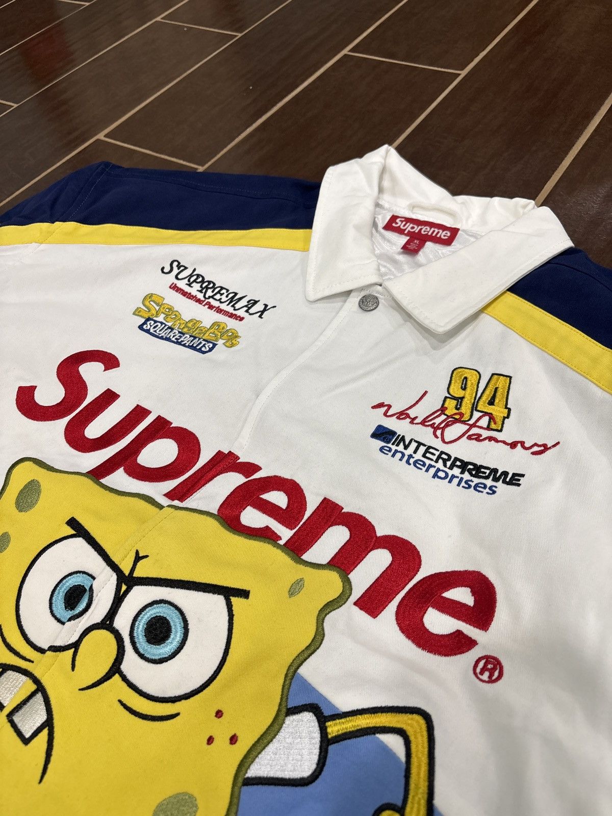 NEW Supreme x SpongeBob x Jeff Hamilton Racing Jacket SZ XL