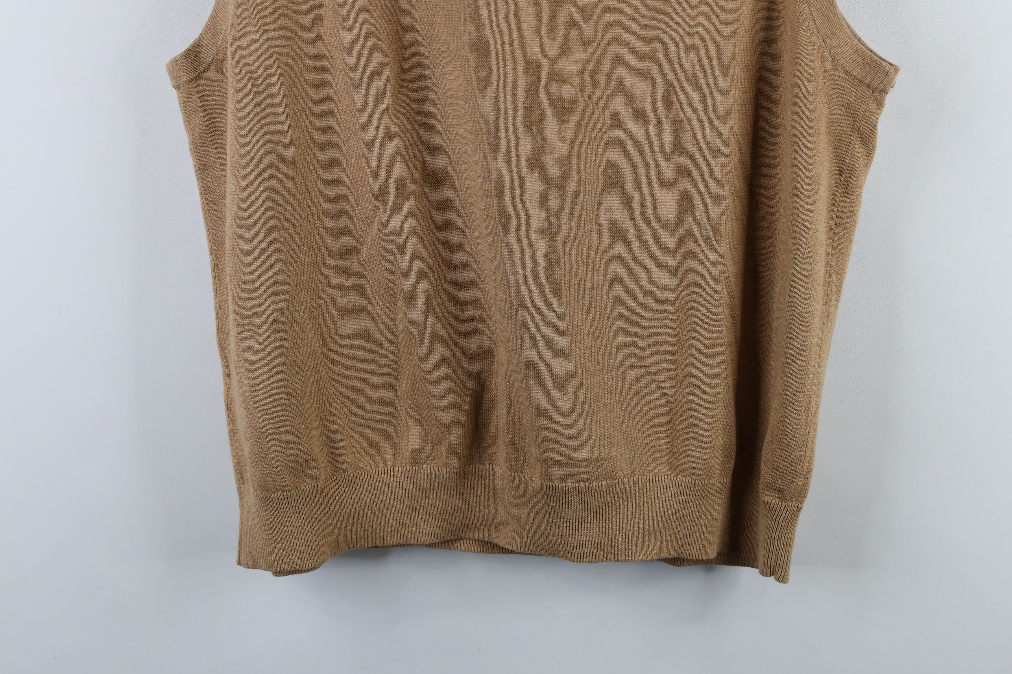 Lands' End × Vintage Vintage 90s Lands End Cotton Knit V-Neck Sweater Vest Beige Size US XL / EU 56 / 4 - 11 Thumbnail