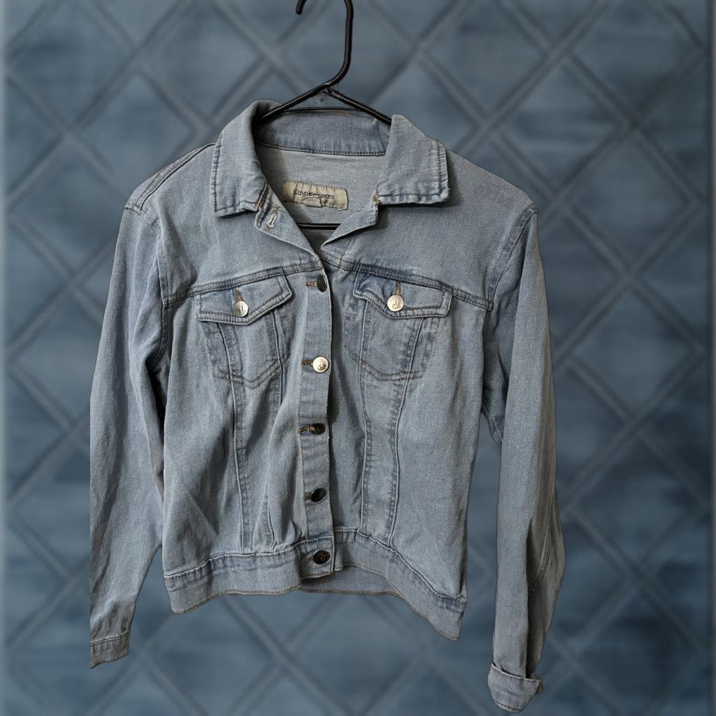 Calvin Klein Calvin Klein Jacket Women’s Denim Size Medium Bomber Jacket Long Cotton Denim Blue 90s Casual Mens Regular Size M / US 6-8 / IT 42-44 - 1 Thumbnail