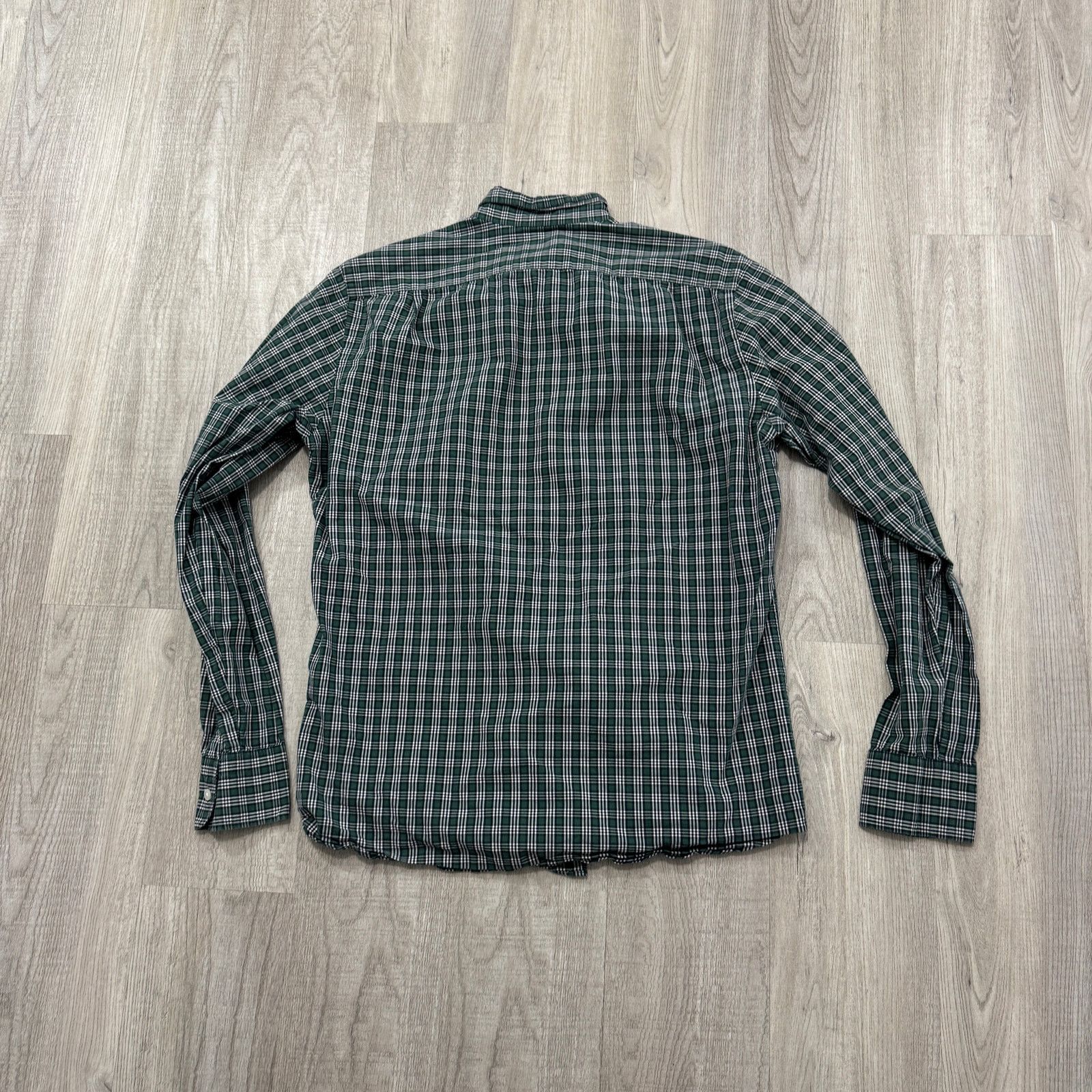 J.Crew J Crew Flex Washed Shirt Men's Medium Green Plaid Check Slim Size US M / EU 48-50 / 2 - 6 Thumbnail