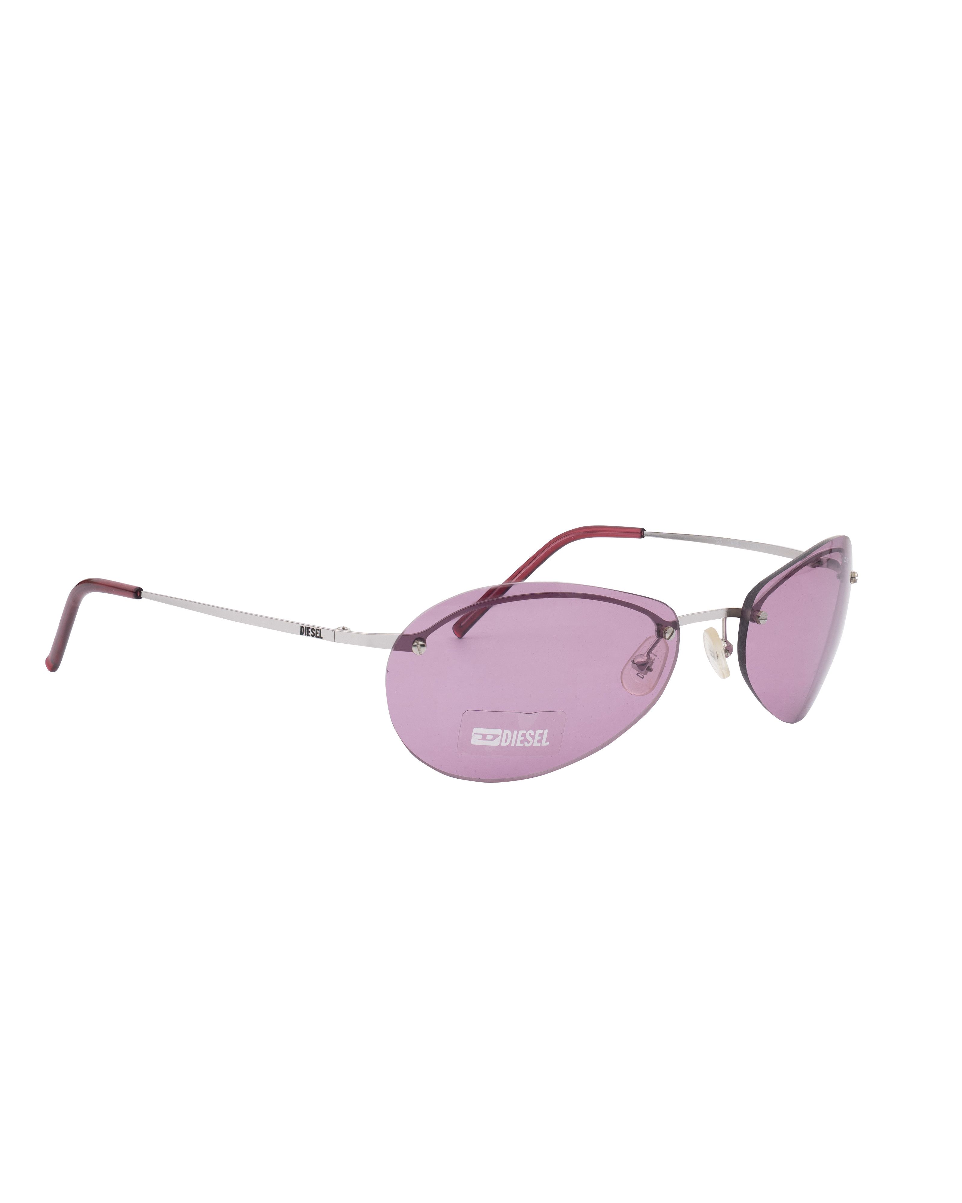 Diesel '90s Pink Oval Rimless Sunglasses