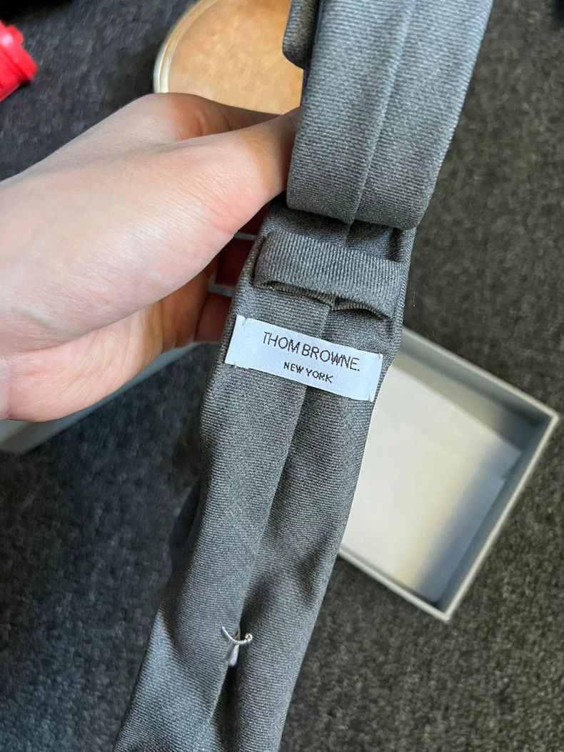 Thom Browne Thom Browne A medium grey tie Size ONE SIZE - 6 Thumbnail