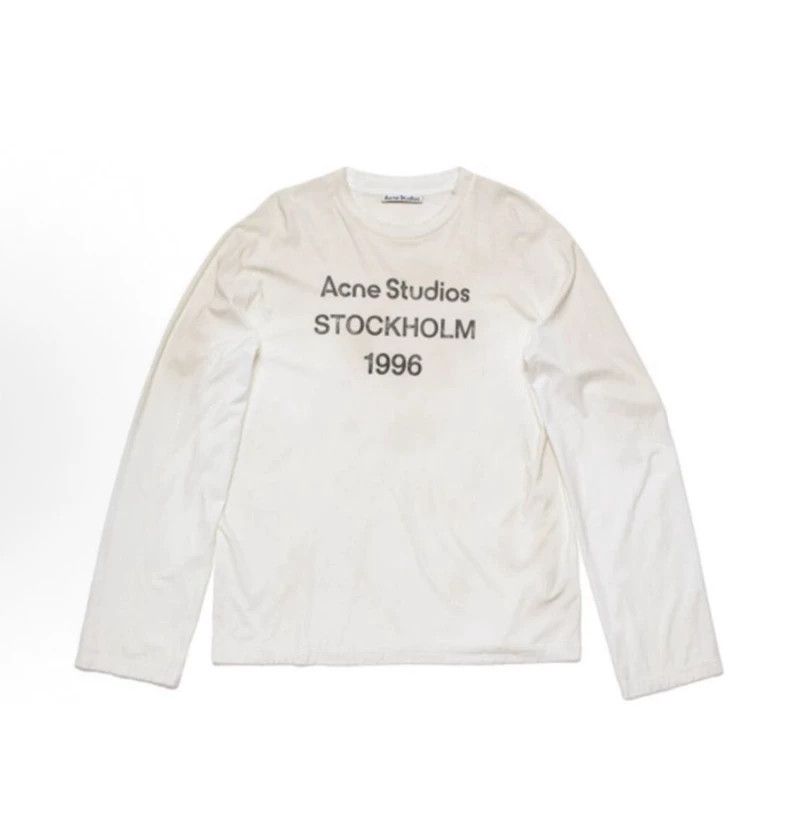 Acne Studios Acne Studios White lettered long-sleeved T-shirt Size XXL / US 16-18 / IT 52-54 - 1 Thumbnail