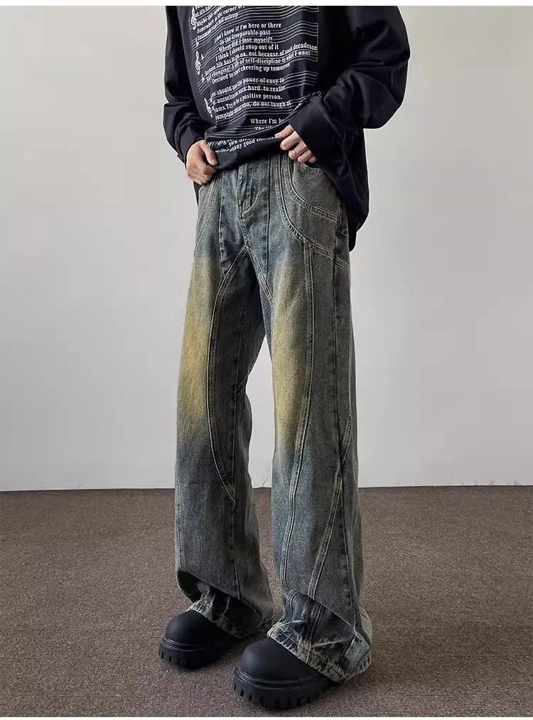Japanese Brand Retro straight leg casual washed jeans Size US 32 / EU 48 - 3 Thumbnail