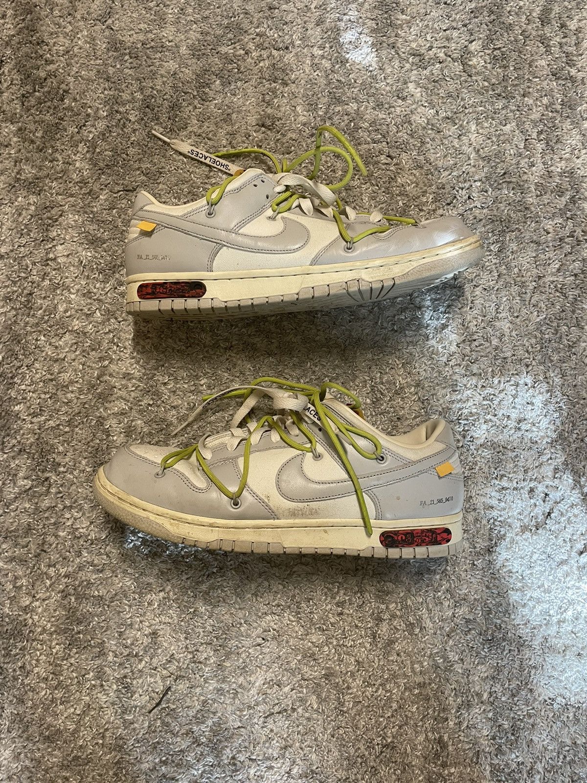 image of Nike Off-White Dunk Lot 08 Size 11 Shoes in Grey, Men's
