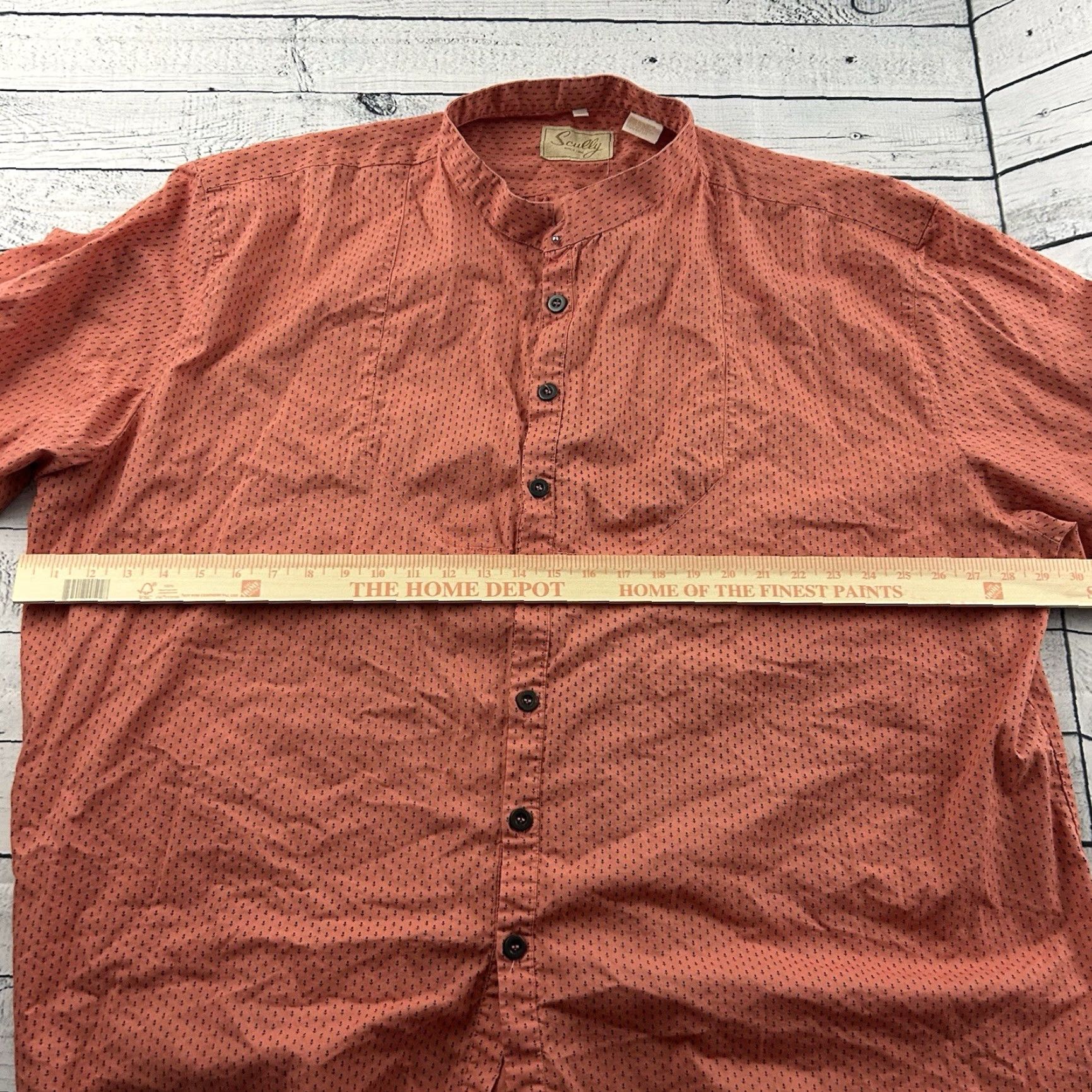 Scully Scully Long Sleeve Floral Print Button Front Shirt Men's 4X Coral Orange Size US XXL / EU 58 / 5 - 5 Thumbnail