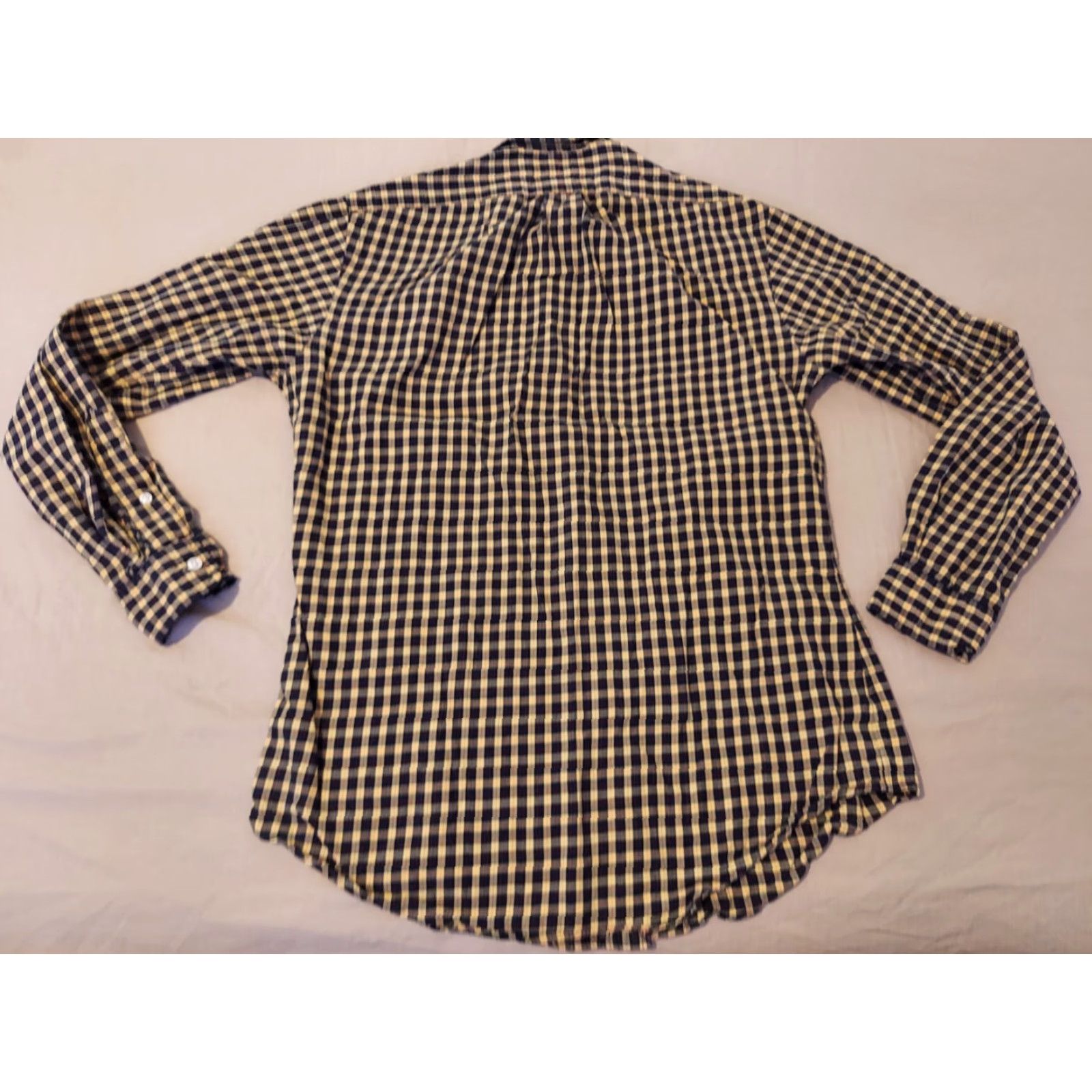 Polo Ralph Lauren VINTAGE Polo Ralph Lauren Shirt Mens Button-Up Long Sleeve Small S Yellow Cotton Size 36R - 5 Thumbnail