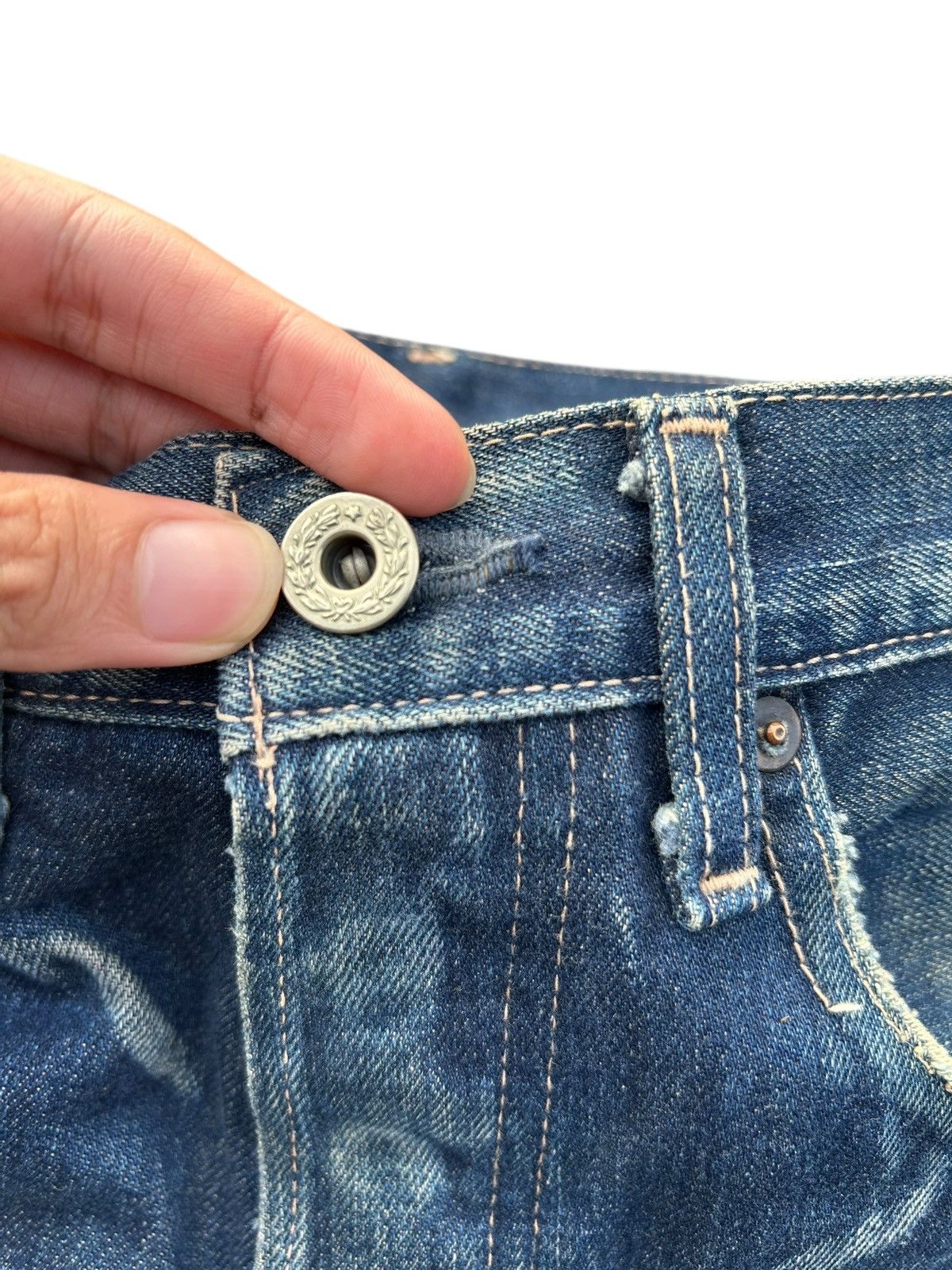 Kapital Thrashed Vintage Levis Big E Selvedge Distressed Denim jeans Size US 32 / EU 48 - 10 Thumbnail