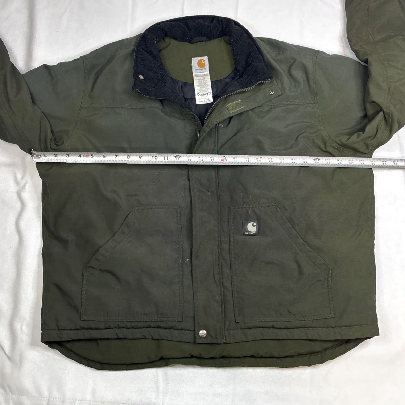 Carhartt VINTAGE Carhartt J 174 Heavyweight Green Canvas Duck Parka Coat Zip/Snap Up Men’s XL Parka Mens XXL? Size US XL / EU 56 / 4 - 5 Thumbnail