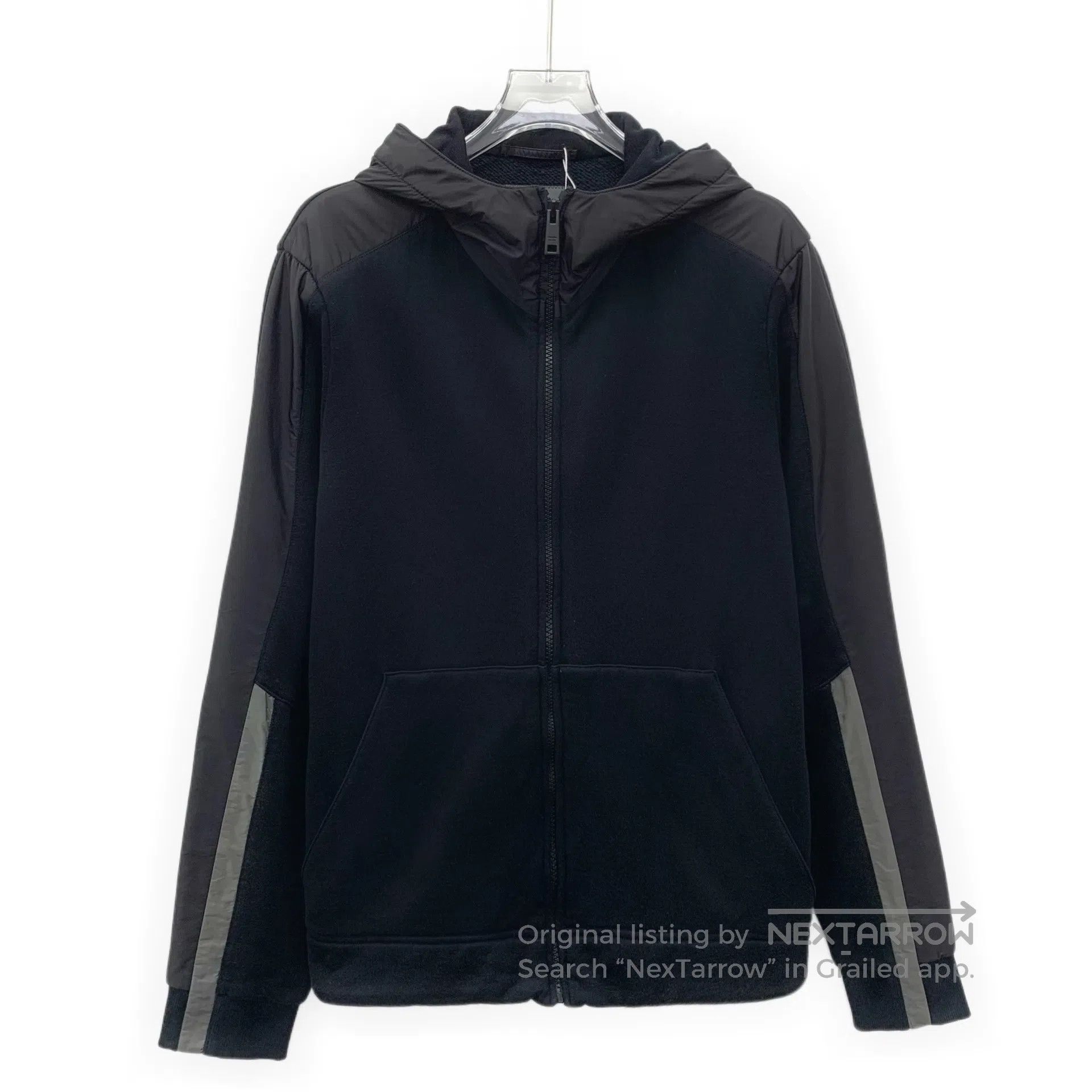 Prada Prada Black Cotton Hooded Zipper Long Sleeve Jacket| Size US S / EU 44-46 / 1 - 1 Thumbnail