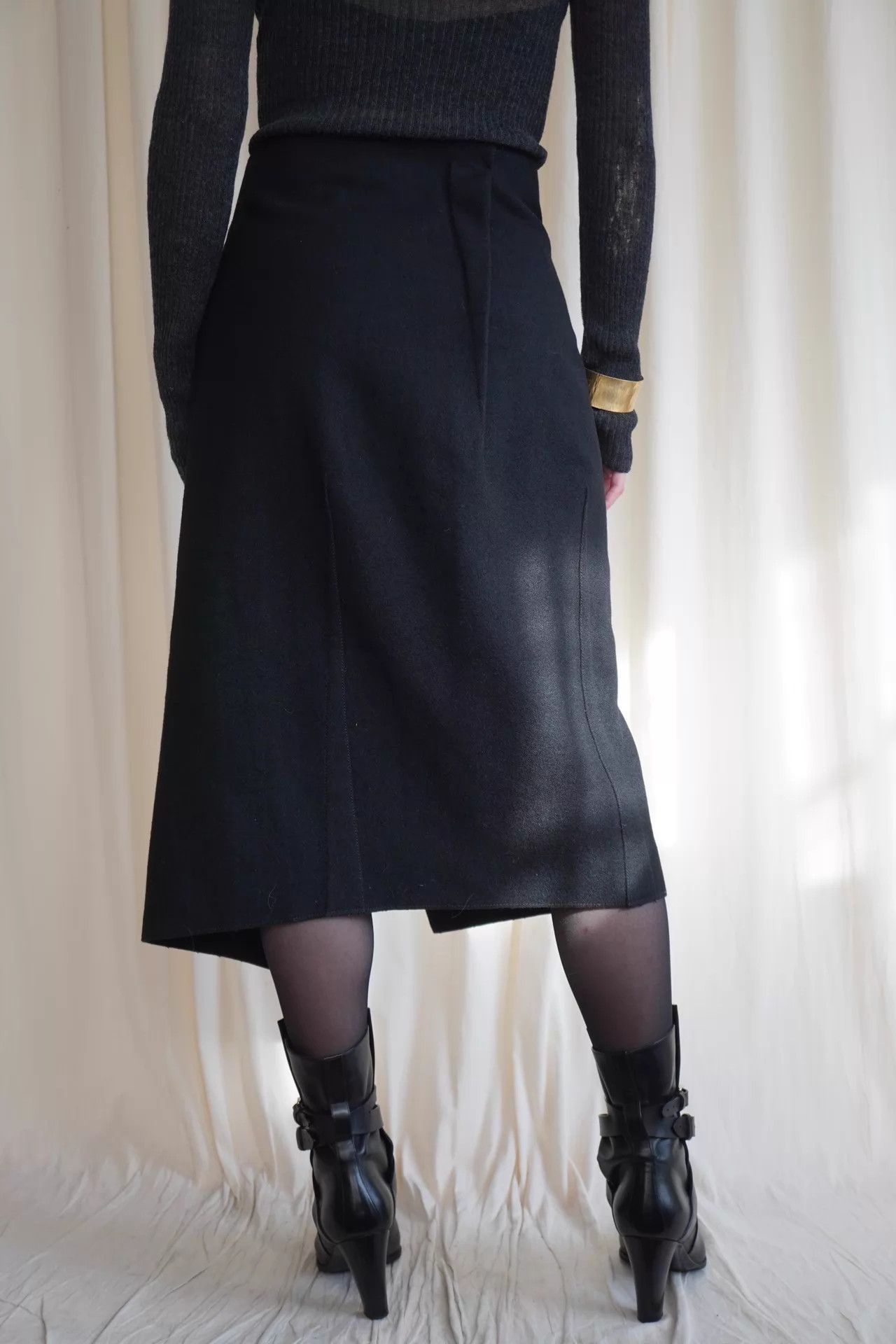 Jil Sander Jil Sander 2000s Gold Structured Wool Skirt Size 24" / US 00 / IT 34 - 4 Thumbnail
