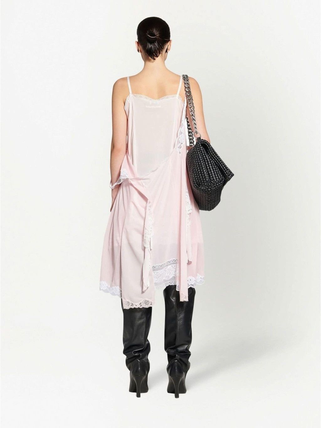 Balenciaga o1la1rc1a1024 Patched Slip Dress in Baby Pink Size XS / US 0-2 / IT 36-38 - 3 Thumbnail