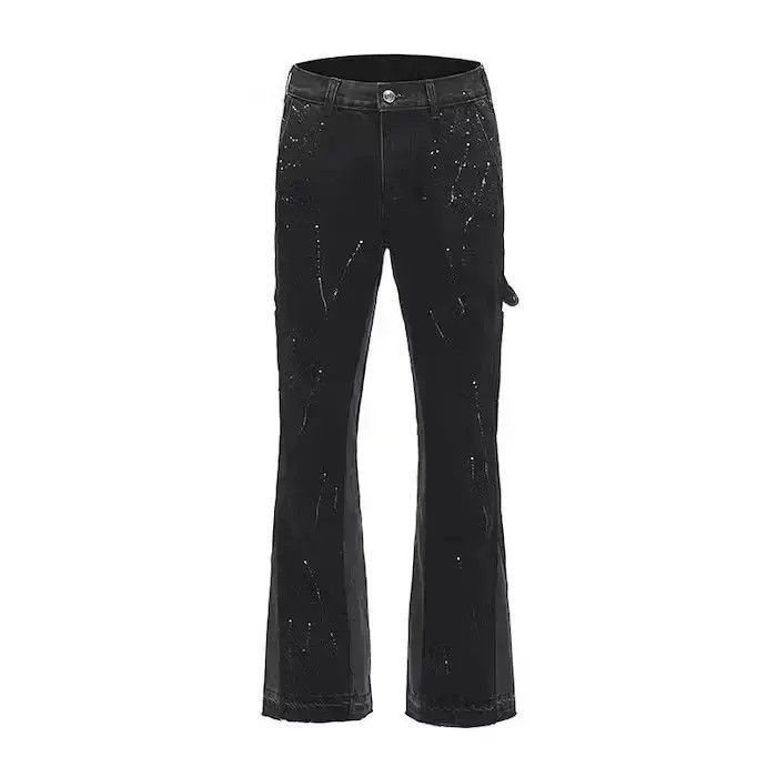 Japanese Brand Paint Splatter Black Stacked Denim Jeans Size US 32 / EU 48 - 5 Thumbnail