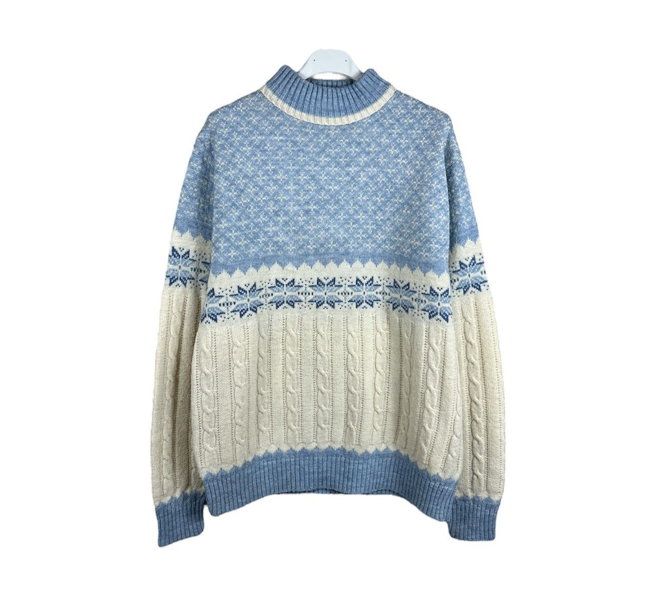 Jantzen × Vintage Vintage Jantzen patterned cable knit wool sweater snowflake Size US L / EU 52-54 / 3 - 1 Thumbnail