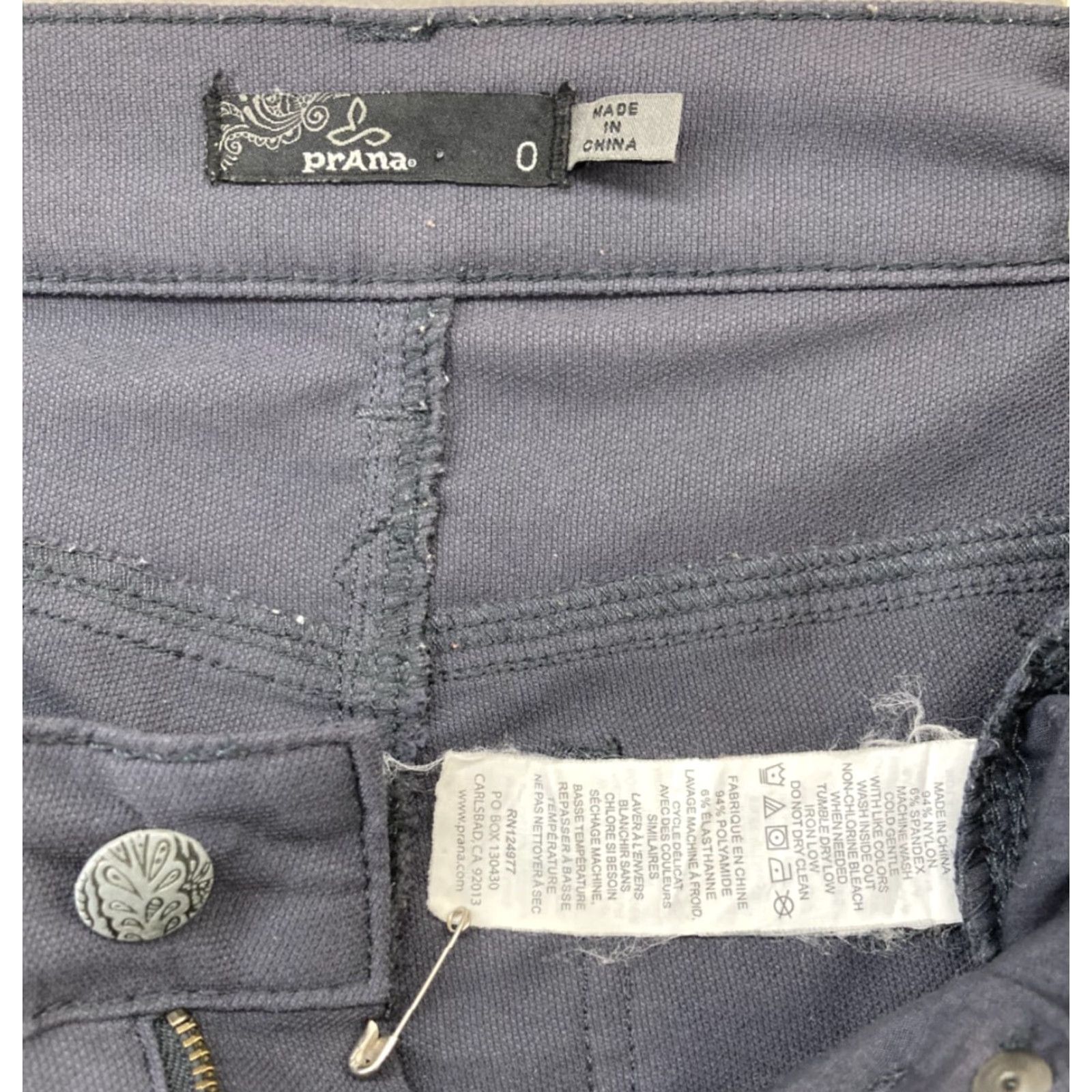 Prana PrAna Gray Jeans Womens 0 Stretch Ribbed Knees Jeans Slim 5-Pocket Gray Size 25" / US 0 / IT 36 - 2 Thumbnail